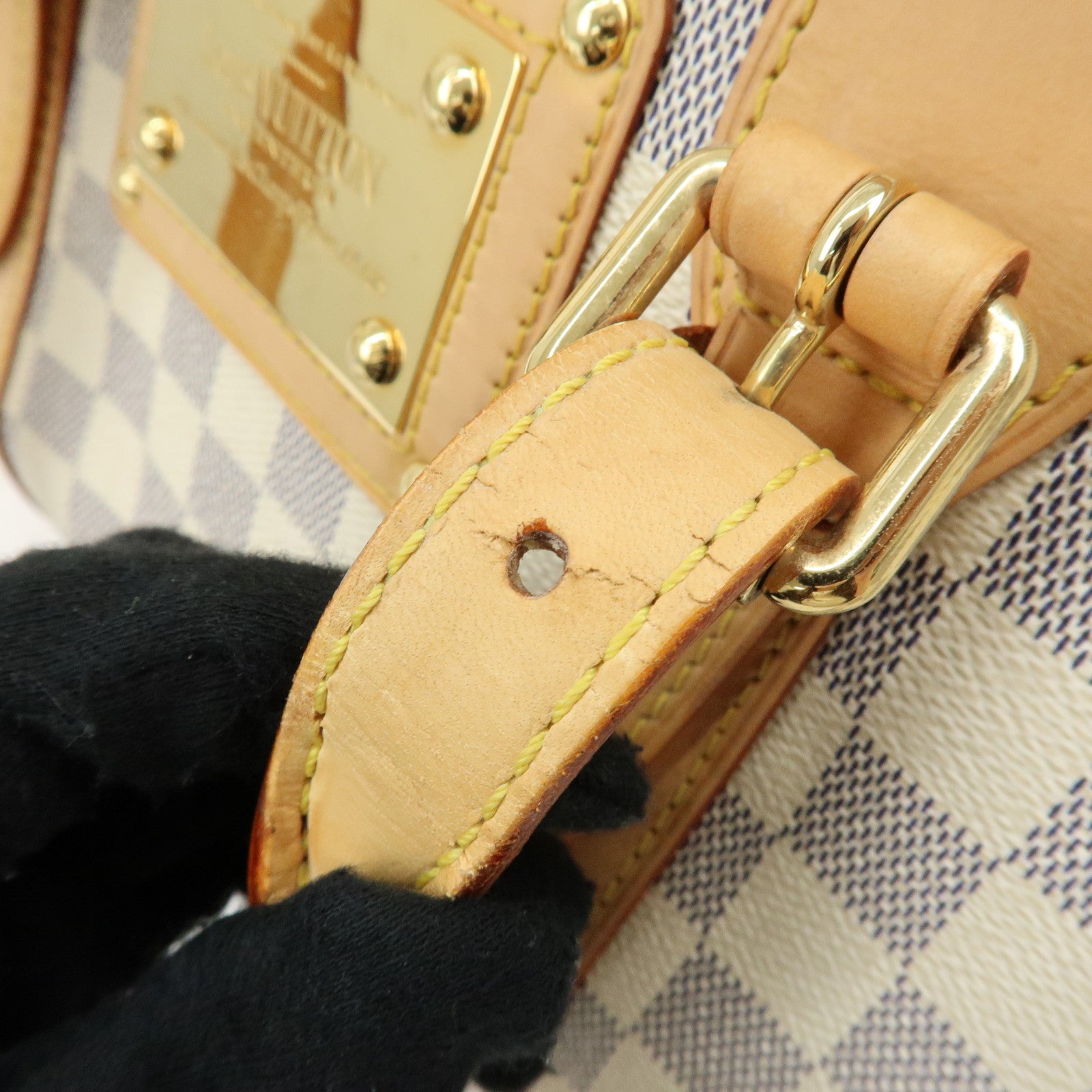 Louis Vuitton Damier Azur Leather Canvas Berkeley Hand Bag N52001