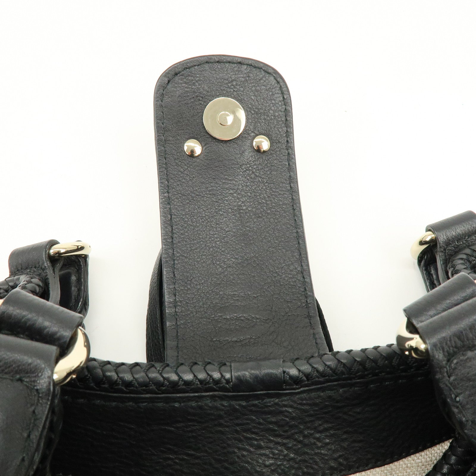 GUCCI Marrakech Leather Shoulder Bag Tote Bag Black 257029