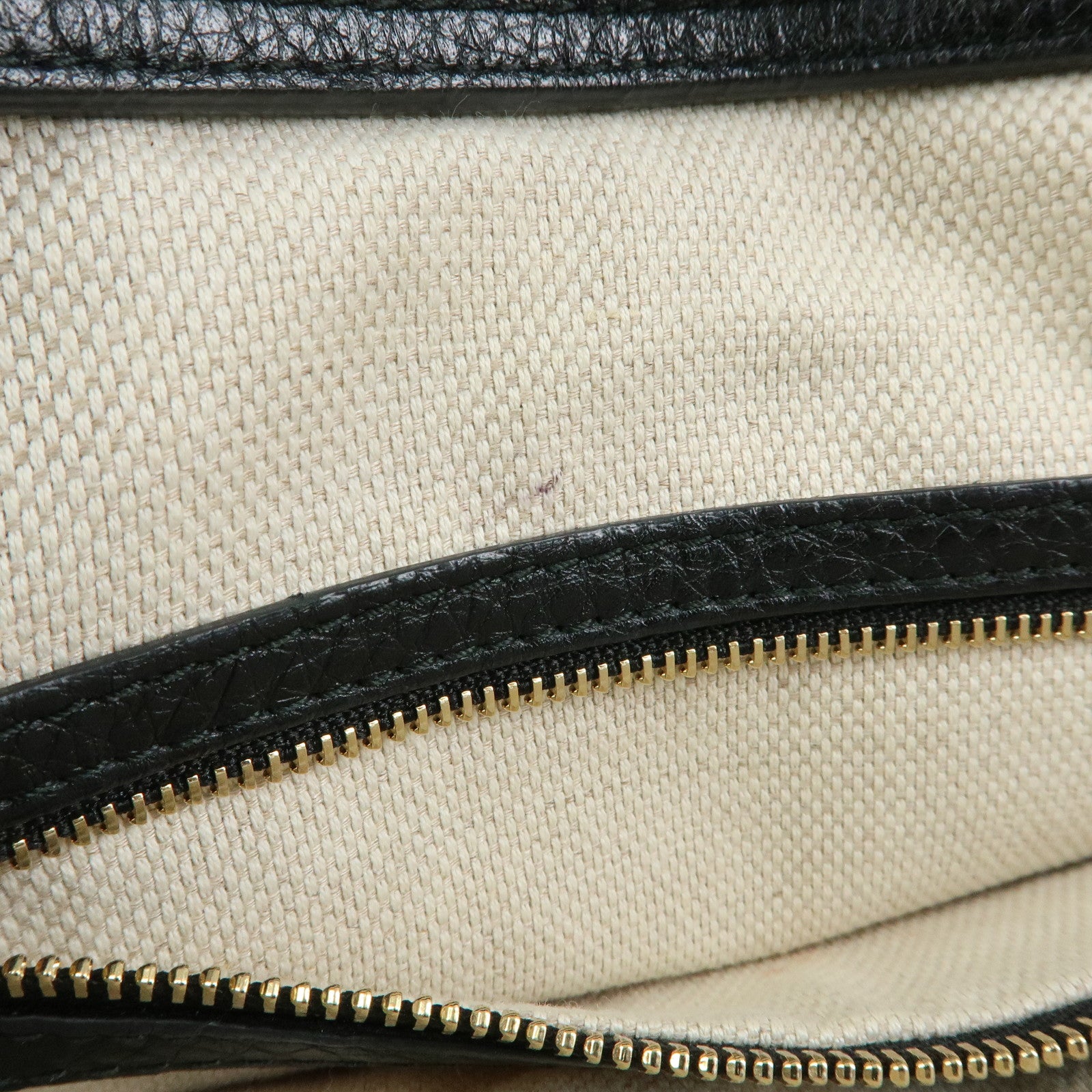 GUCCI Interlocking G SOHO Leather 2Way Bag Hand Bag Black 369176