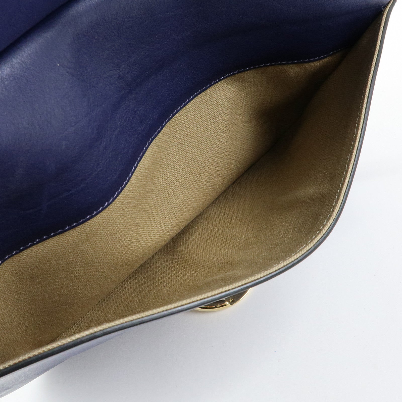 Chloe Goldie Leather Suede 2Way Hand Bag Shoulder Bag Navy