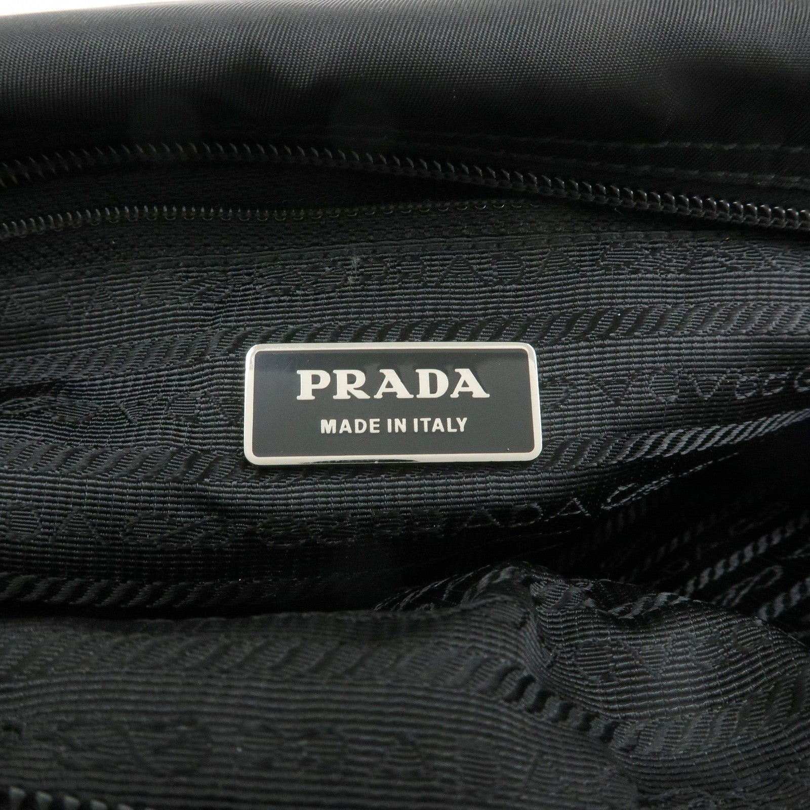 PRADA Triangle Logo Nylon Leather Shoulder Bag Crossbody Bag Black