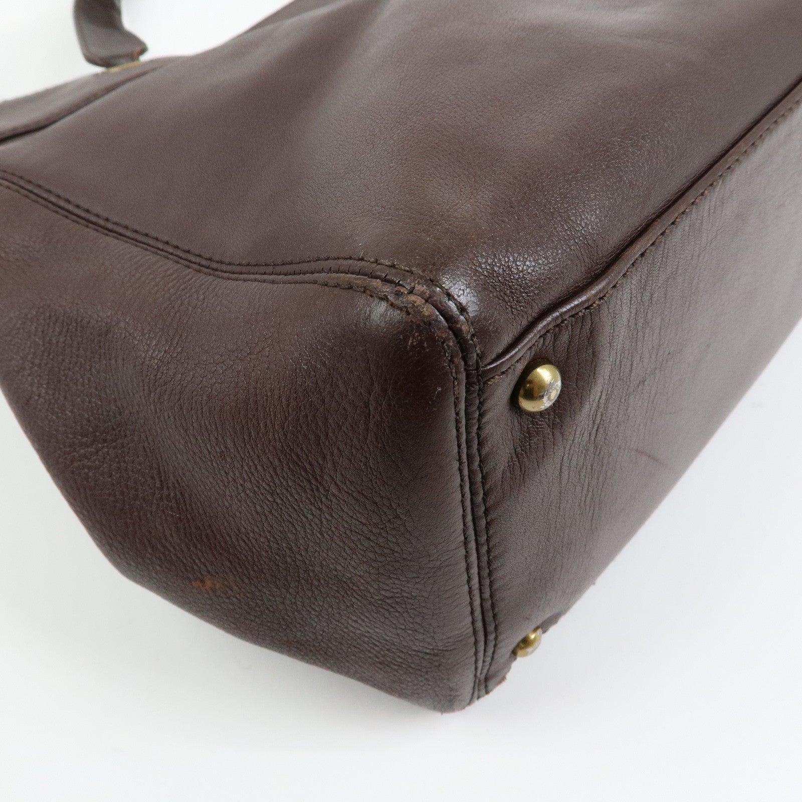 CHANEL COCO Mark Calf Leather 2WAY Bag Tote Bag Brown