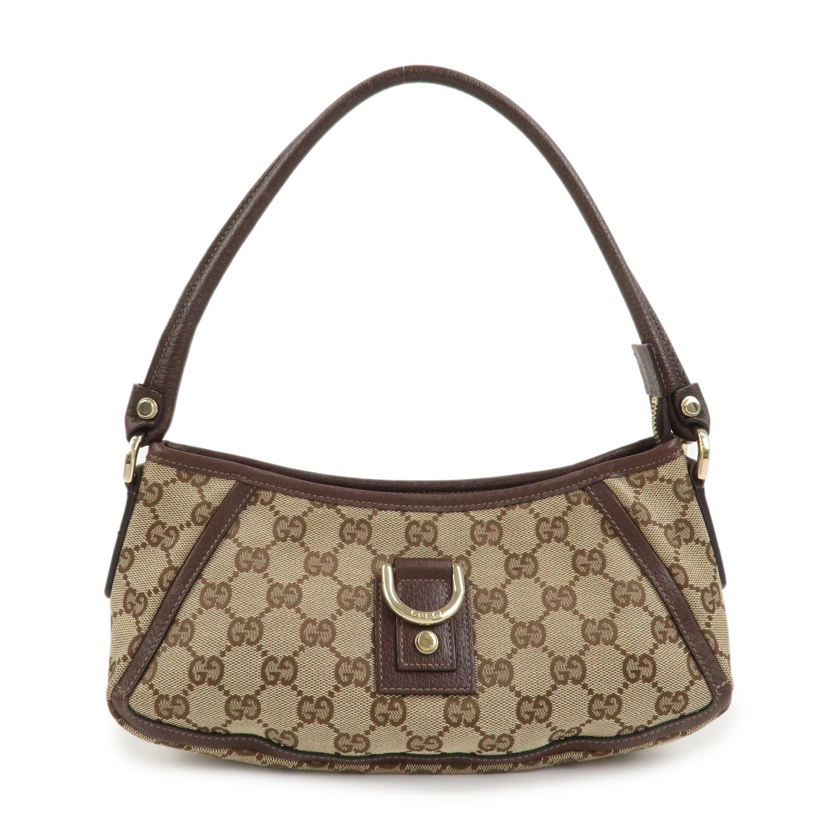 GUCCI Abbey GG Canvas Leather Shoulder Bag Hand Bag Beige 130939