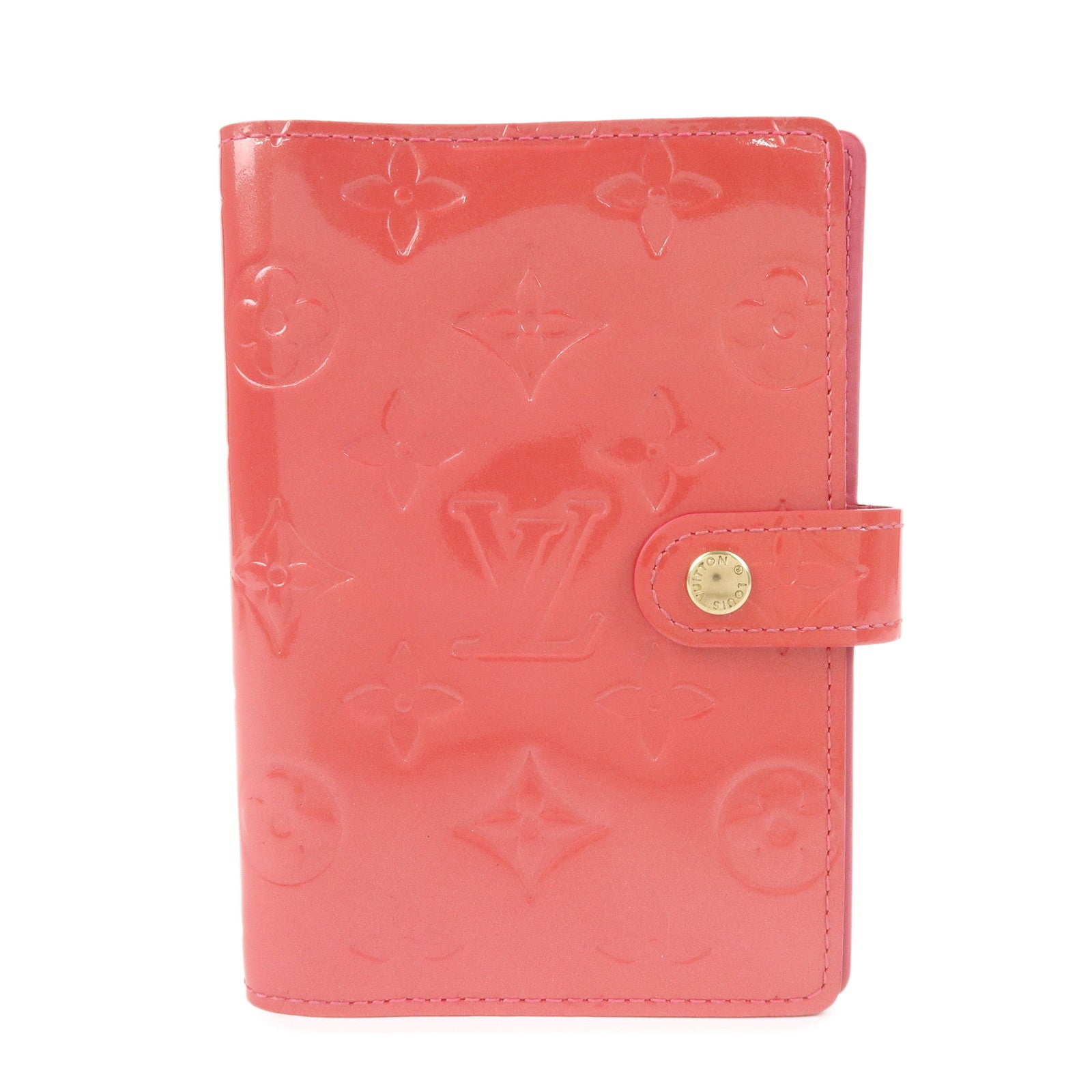 Louis Vuitton Monogram Vernis Agenda PM Planner Cover Pink R2101F