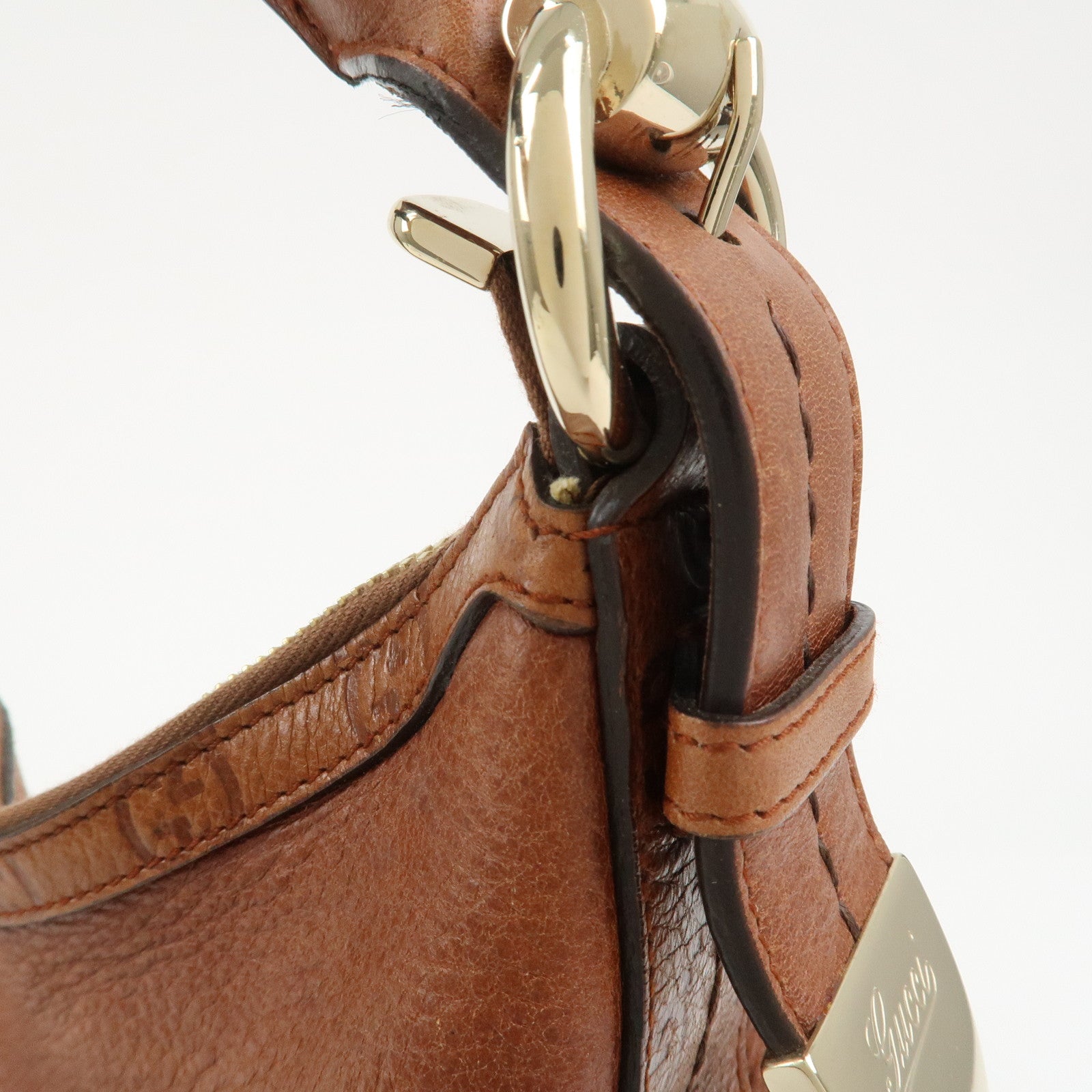 GUCCI Guccissima Leather Shoulder Bag Hand Bag Brown 181515