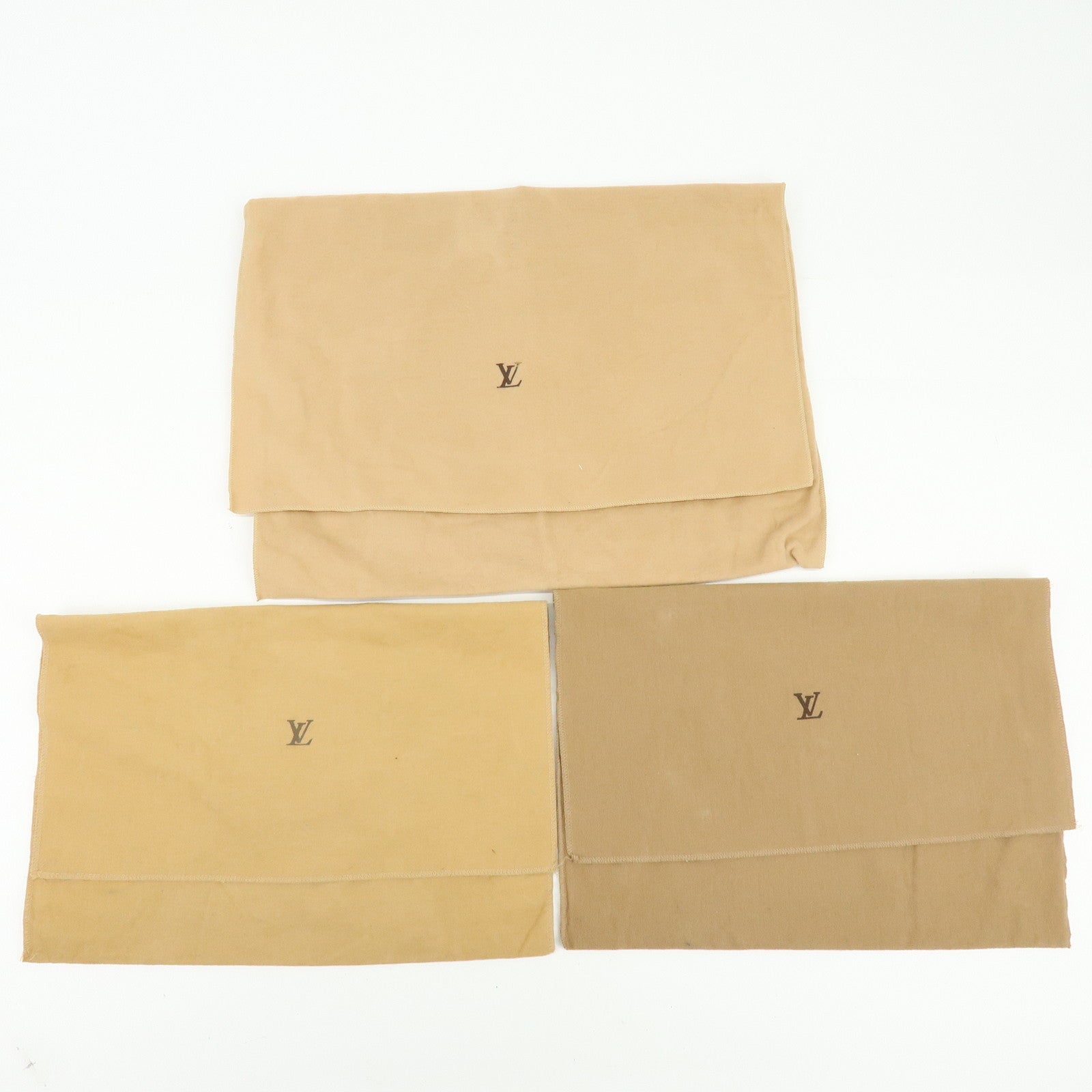Louis Vuitton Set of 18 Dust Bag Storage Bag Flap Style Beige Brown
