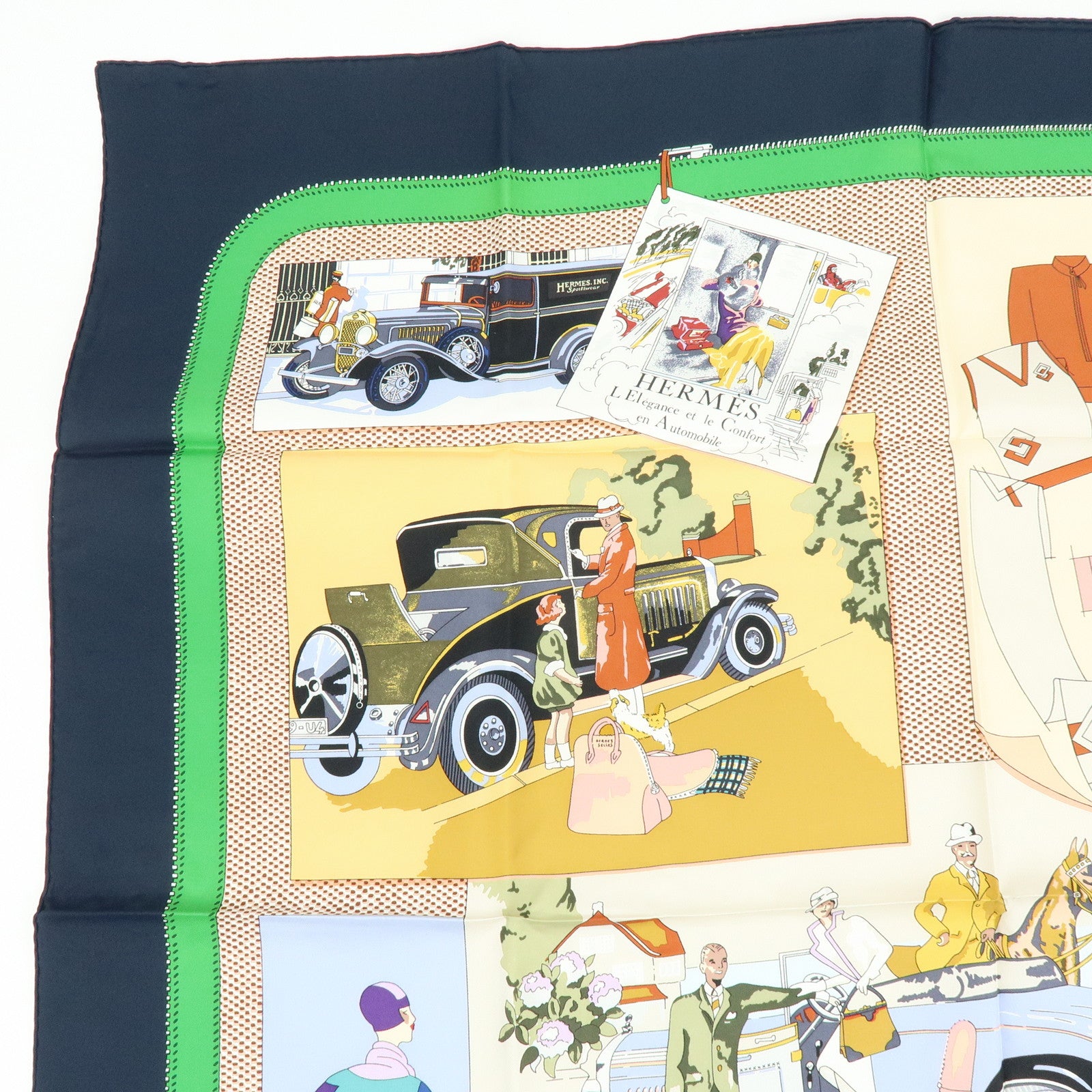 HERMES Carre 90 Silk Scarf L'Elegance et le Confort en Automobile