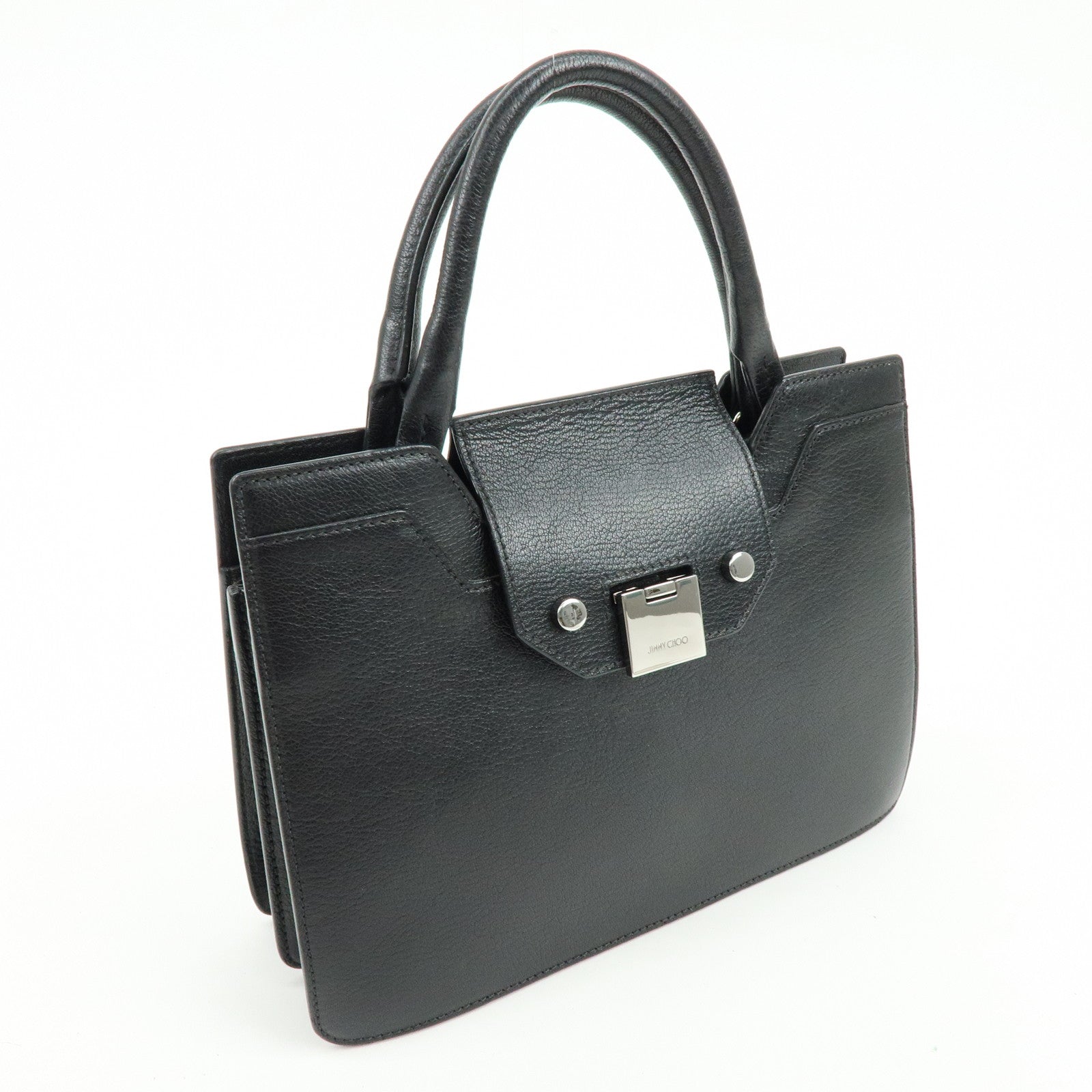 JIMMY CHOO Rebel Bag Leather Hand Bag Black