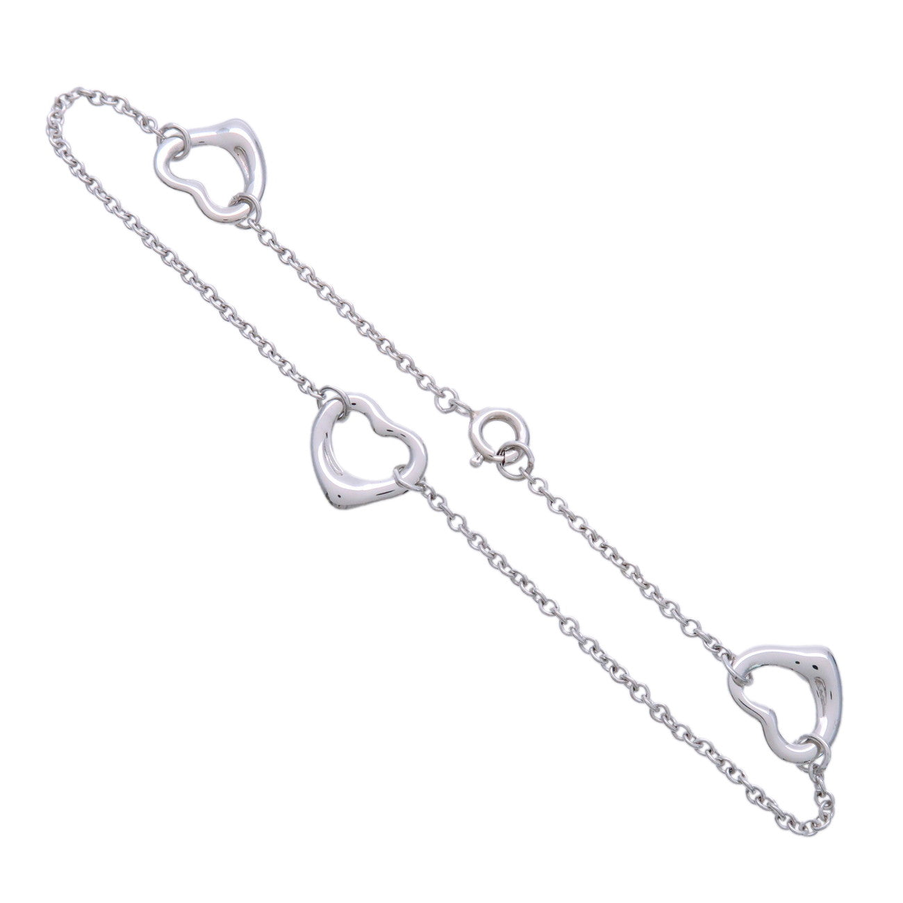 Tiffany & Co 3P Open Heart Bracelet SV925 Silver