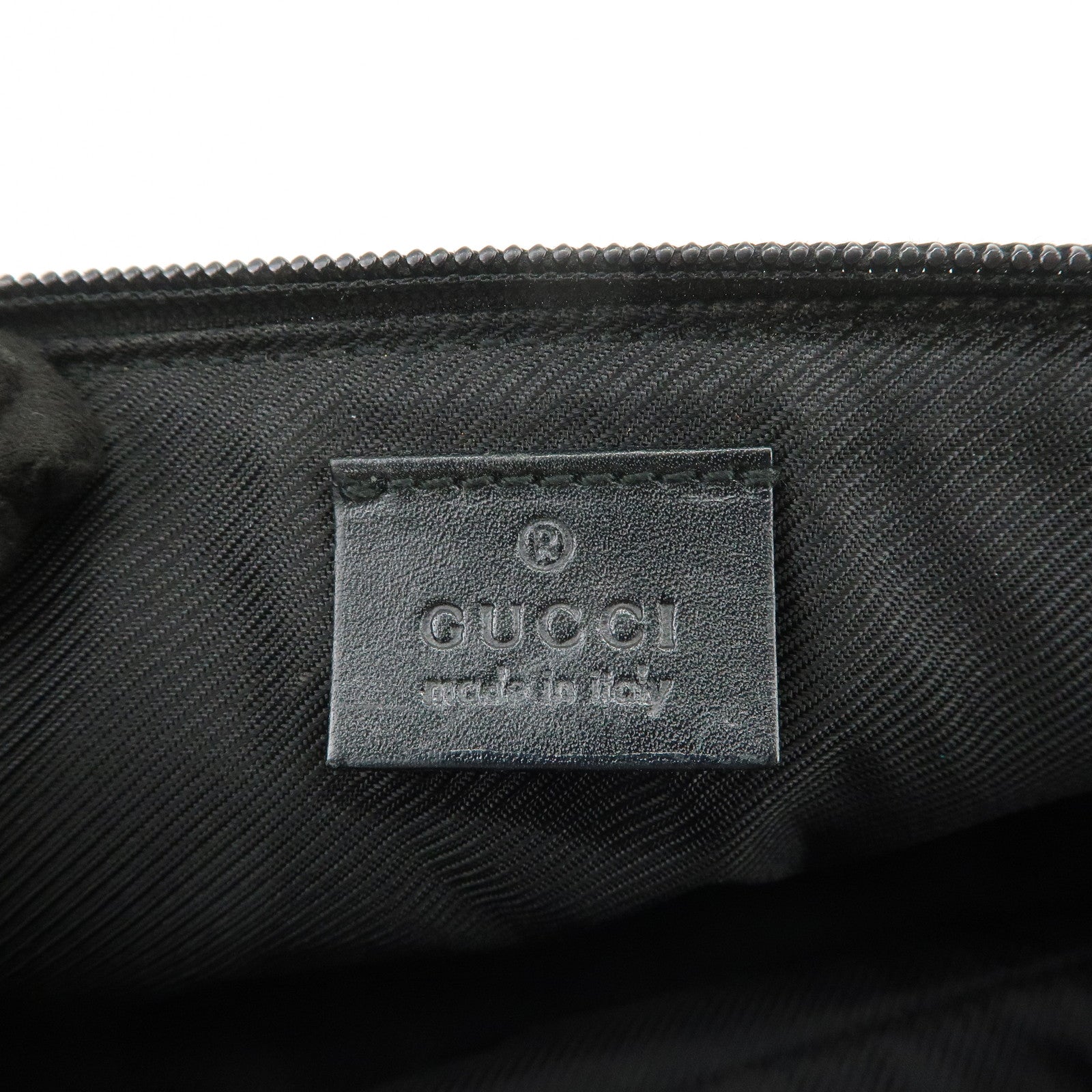 GUCCI Boat Bag GG Canvas Leather Hand Bag Pouch Black 07198