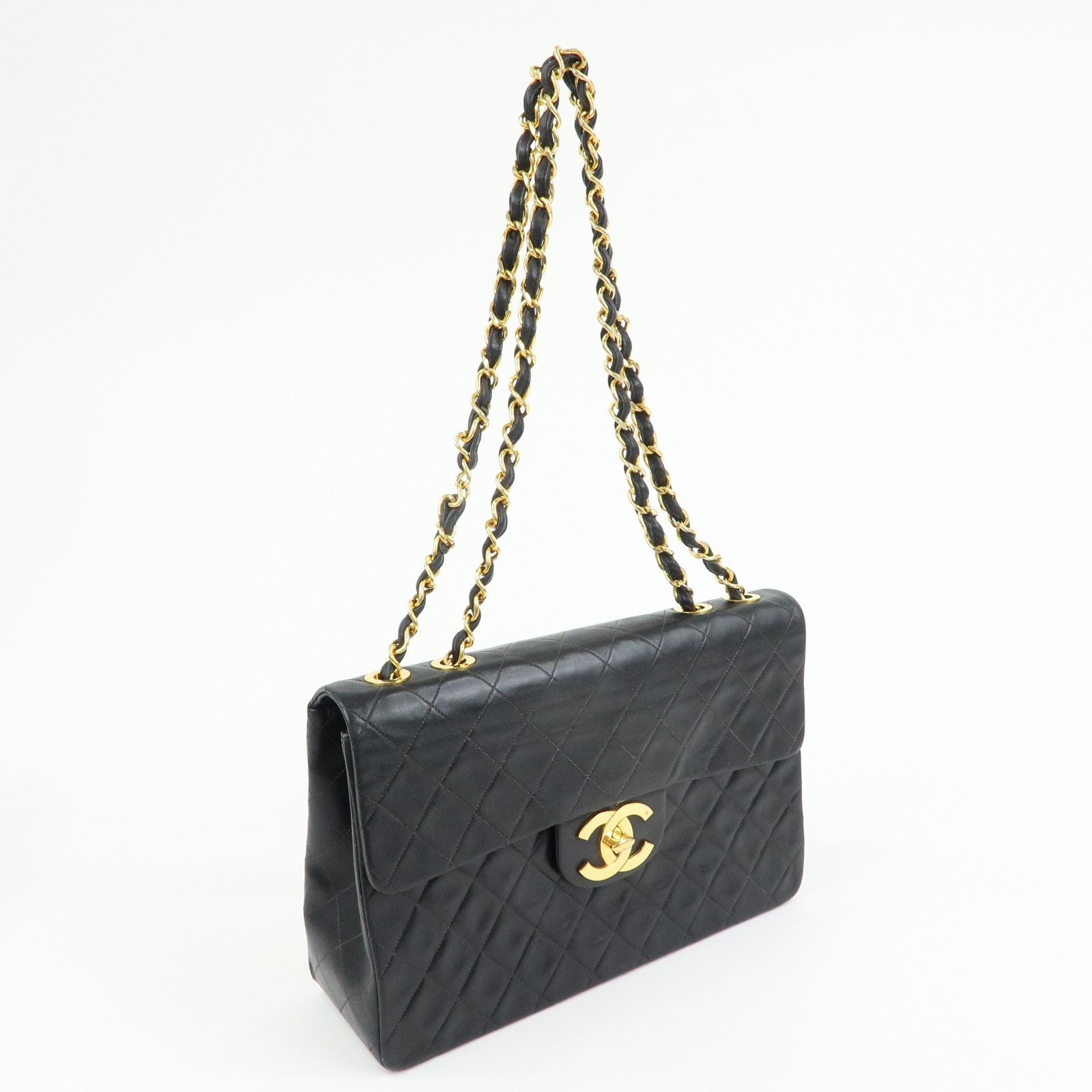 CHANEL Matelasse COCO Mark Chain Lamb Skin Shoulder Bag A01094