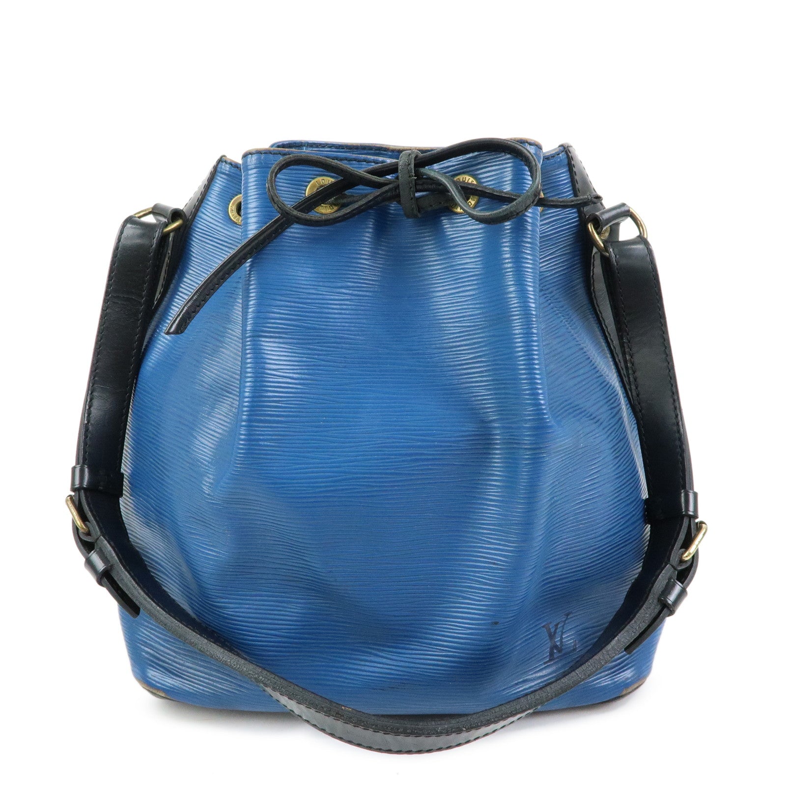 Louis Vuitton Epi Petit Noe Bi-color Shoulder Bag Noir Blue Ｍ44152