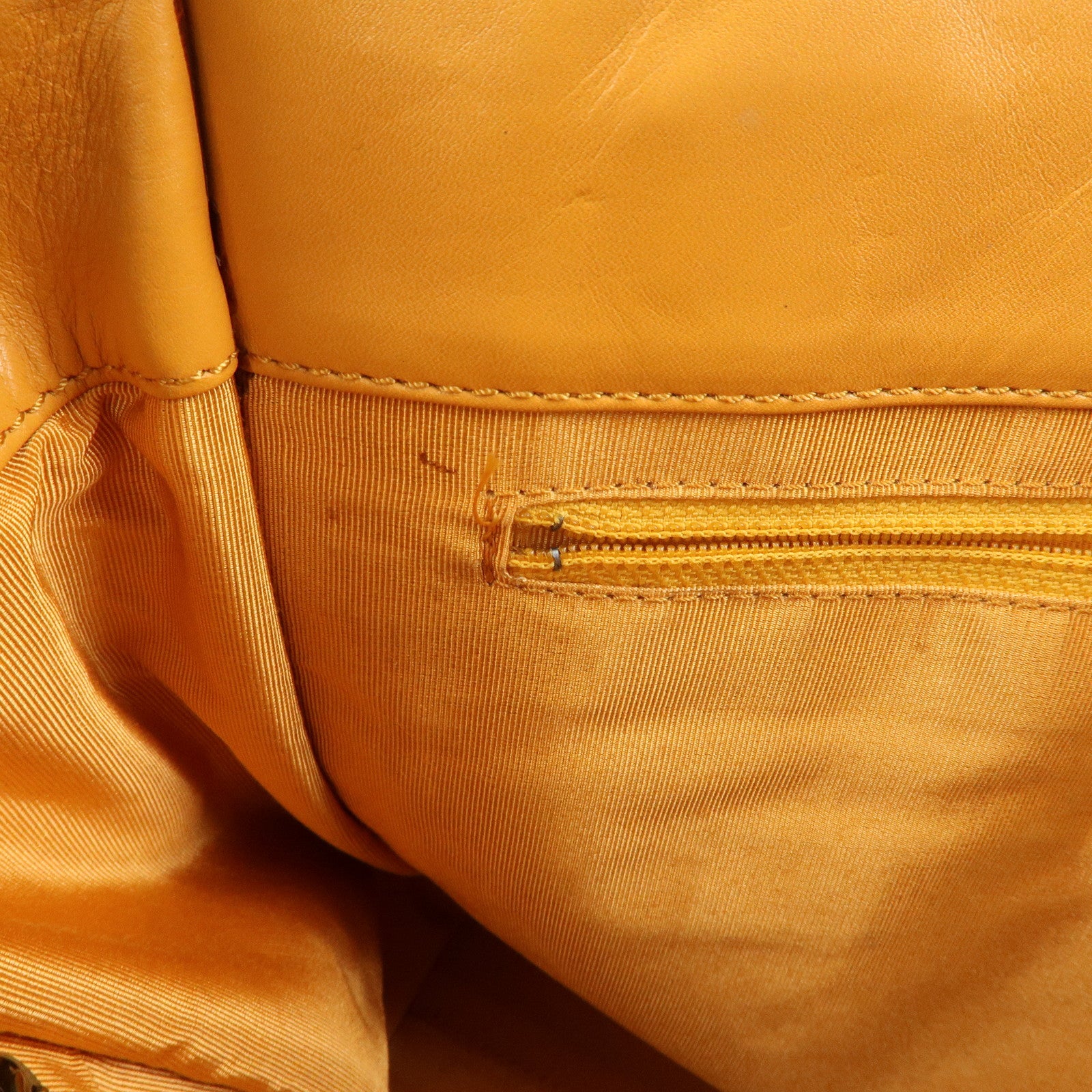 CHANEL COCO Mark Leather Tote Bag Shoulder Bag Orange