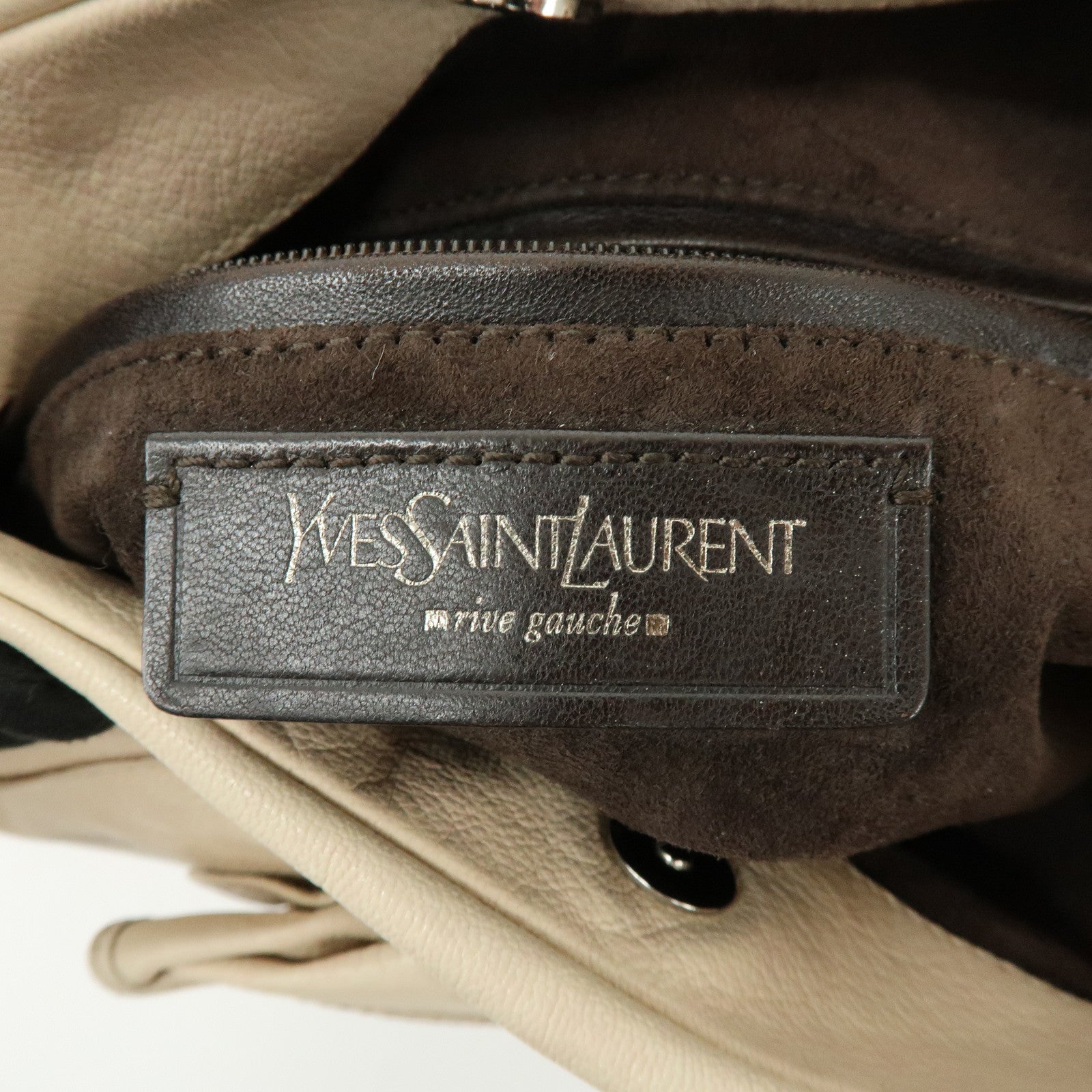 SAINT LAURENT PARIS YSL Nadja Shoulder Bag Light Beige 112937