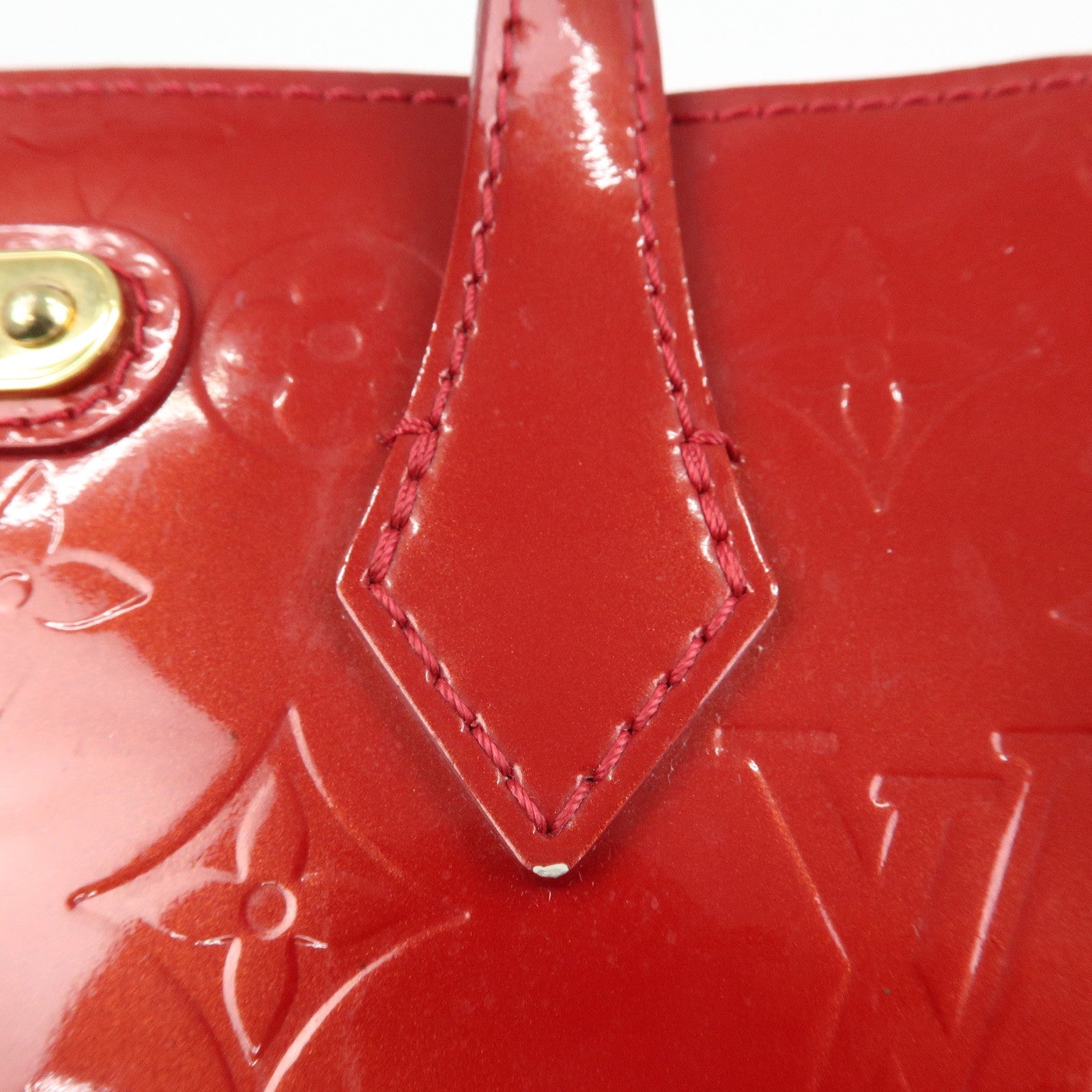 Louis Vuitton Monogram Vernis Wilshire PM Hand Bag Red M93642