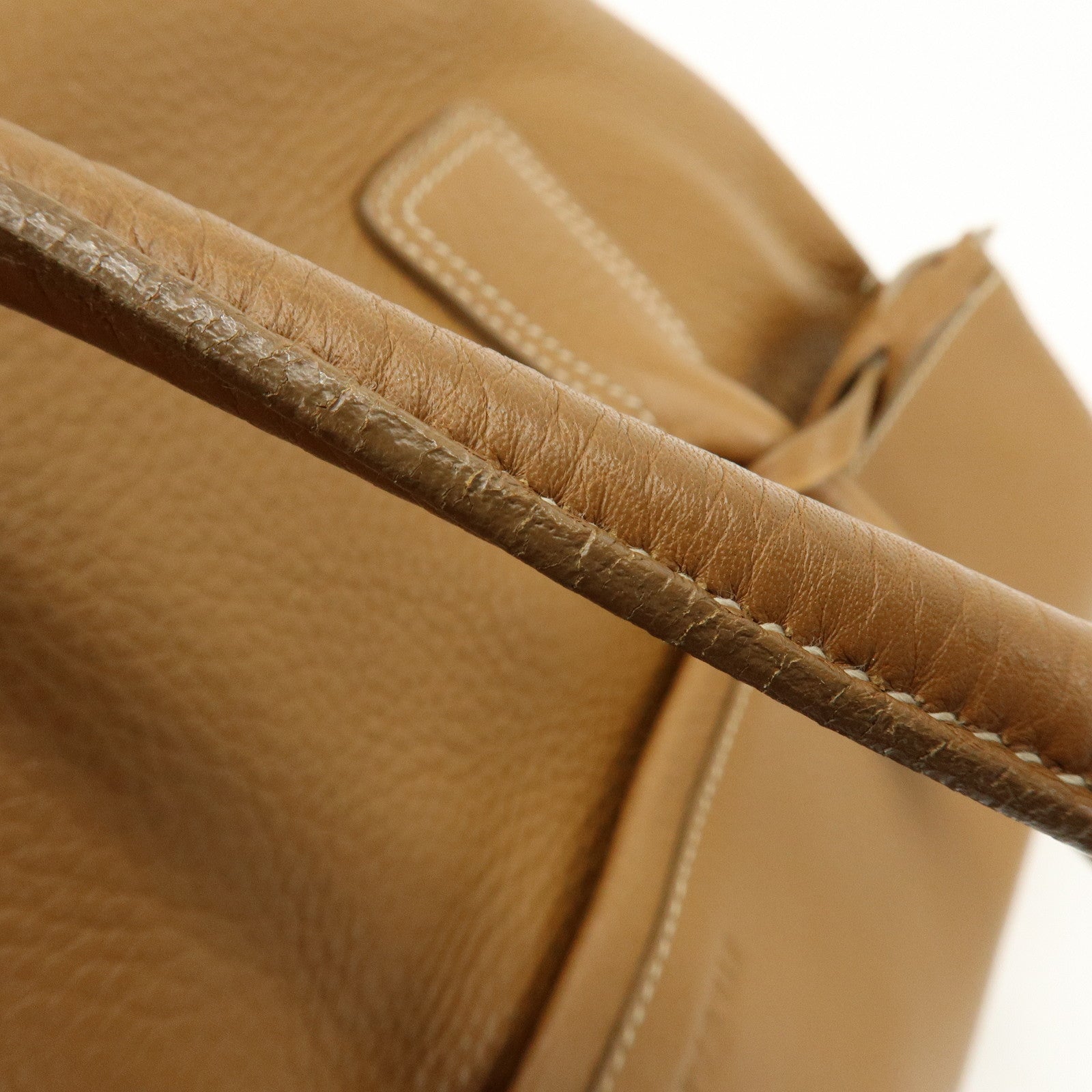 JIL SANDER Logo Leather Tote Bag Shoulder Bag Camel