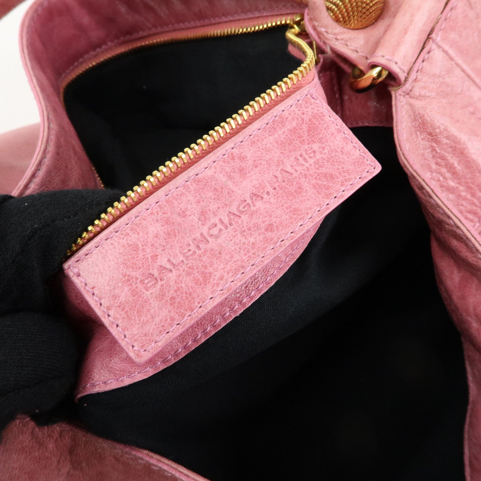 BALENCIAGA Giant 21 Bucket Bag Leather Shoulder Bag Pink 192913