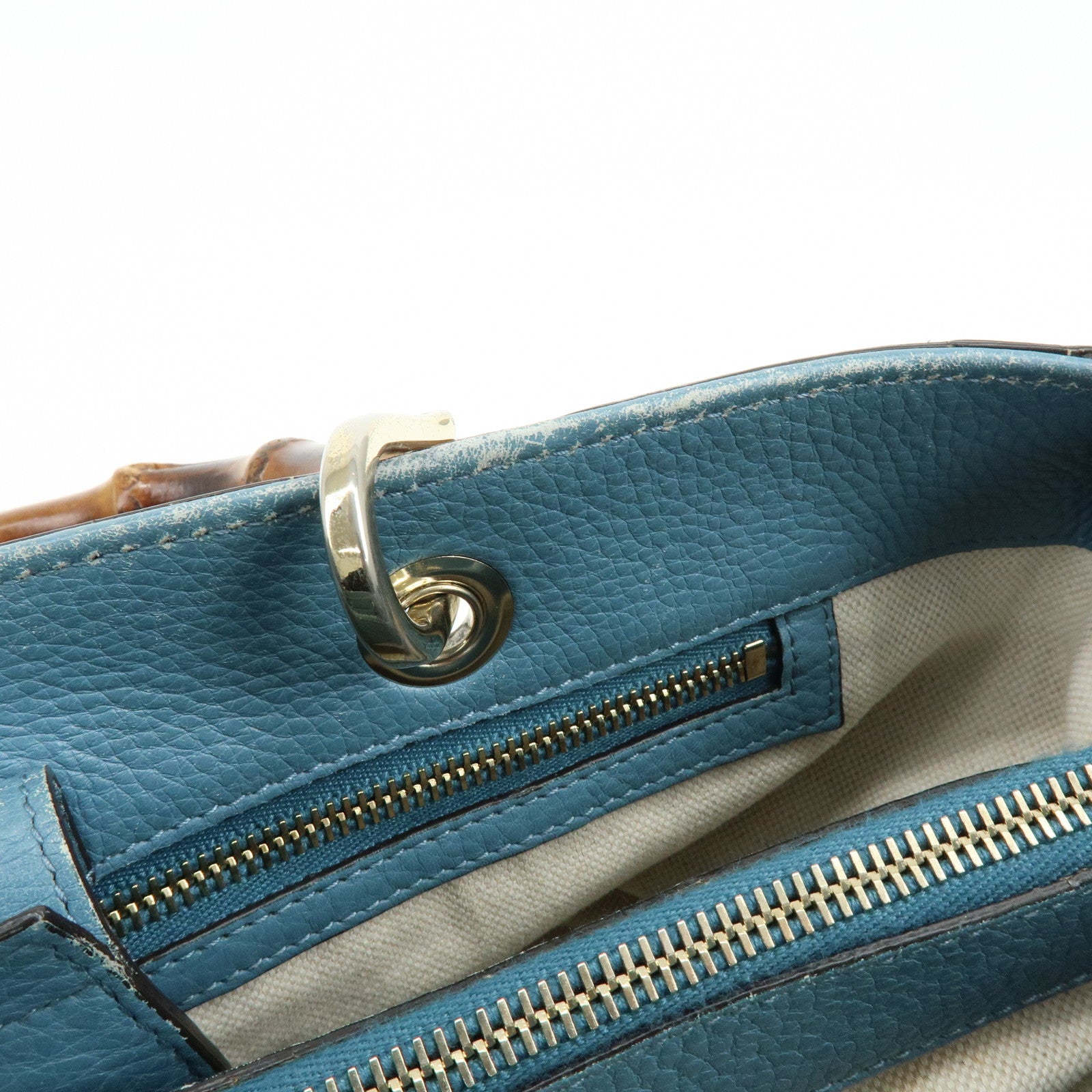 GUCCI Bamboo Leather Shopper Medium 2Way Bag Shoulder Bag 323660