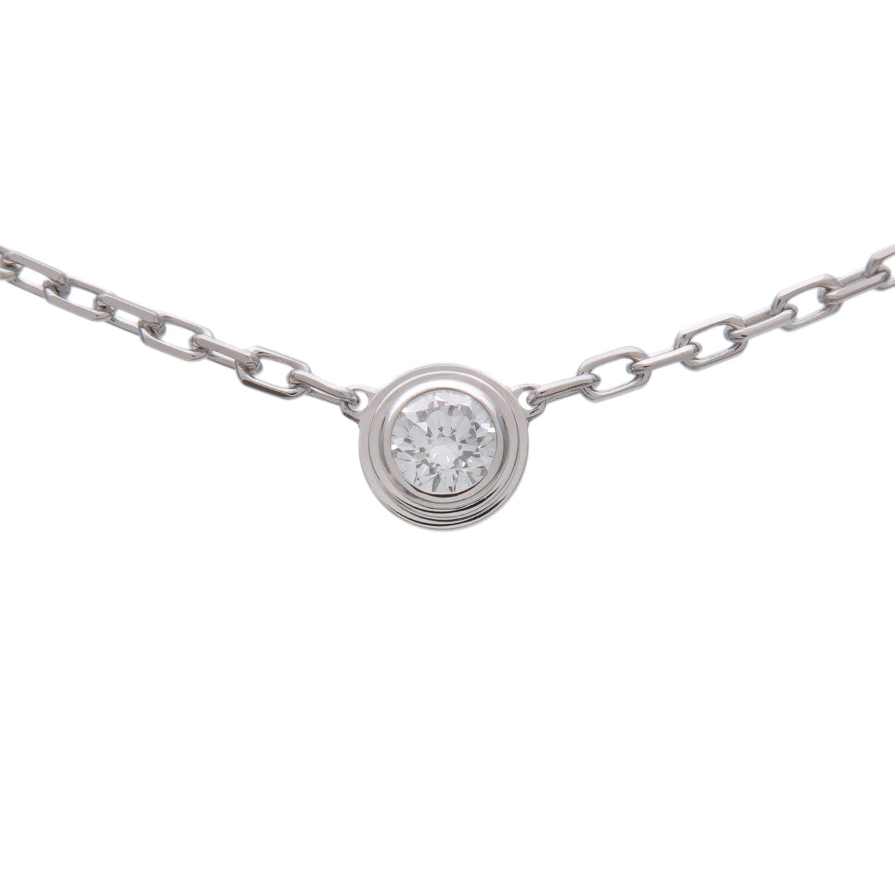 Cartier D'amour 1P Diamond Necklace SM K18 750WG White Gold