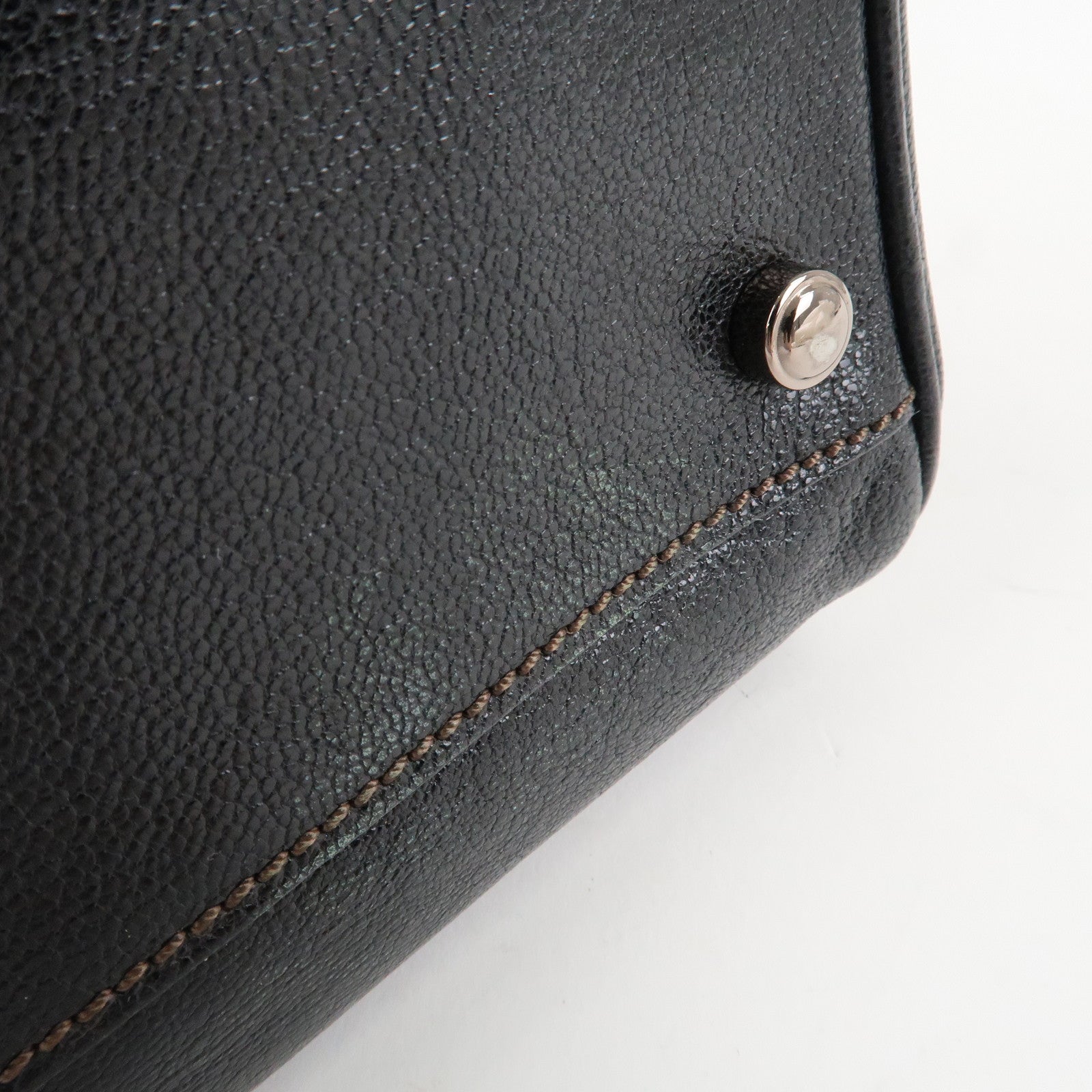 Cartier Must Line Calf Leather Marcello Hand Bag Dark Brown