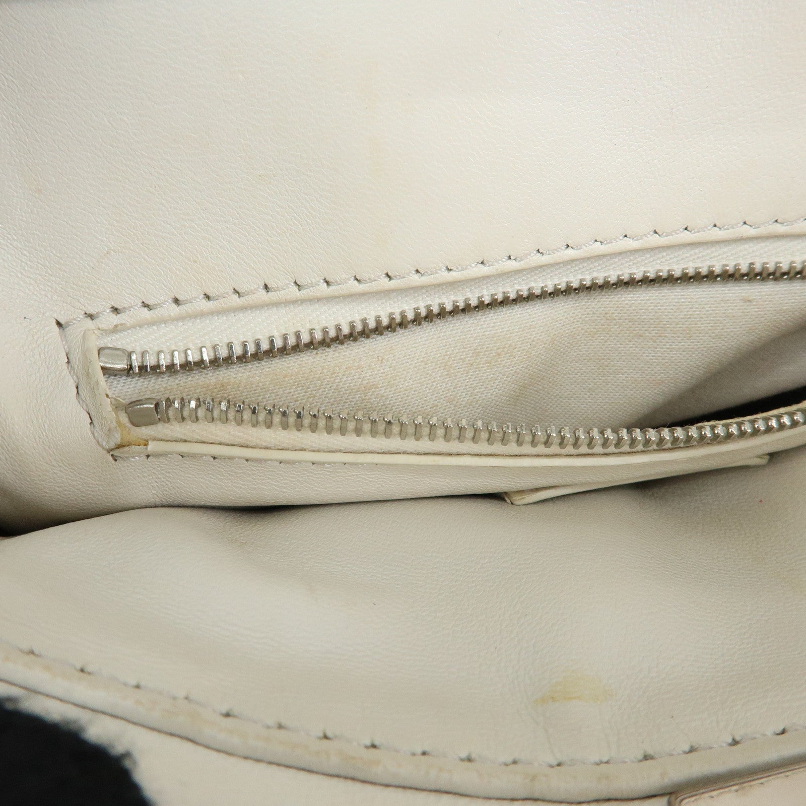 FENDI Peekaboo Mini 2Way Shoulder Bag Hand Bag Flower Ivory 8BN244