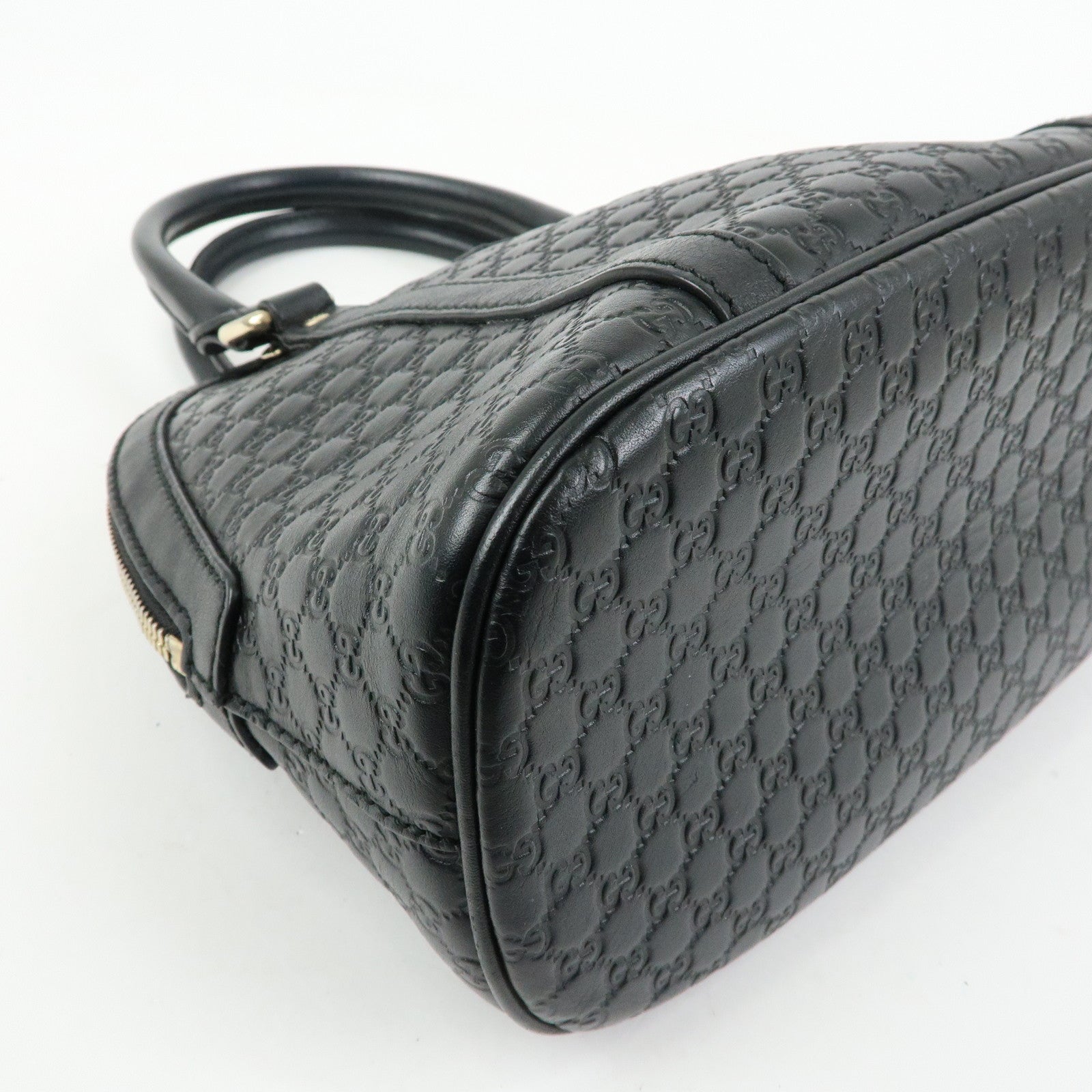 GUCCI Microguccissima Leather 2Way Bag Hand Bag Black 449654