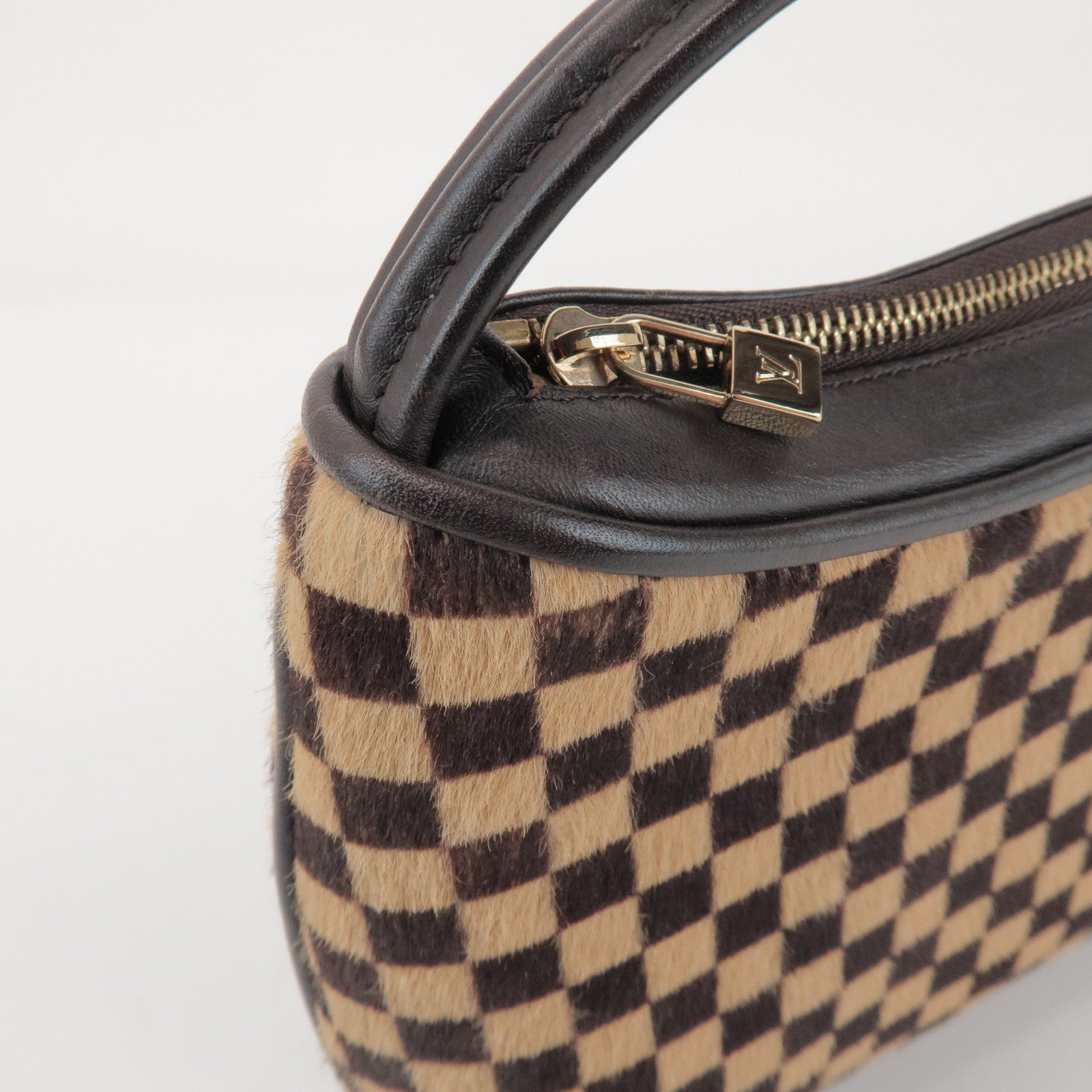 Louis Vuitton Damier Sauvage Tiger Hair Calf Hand Bag Brown M92132