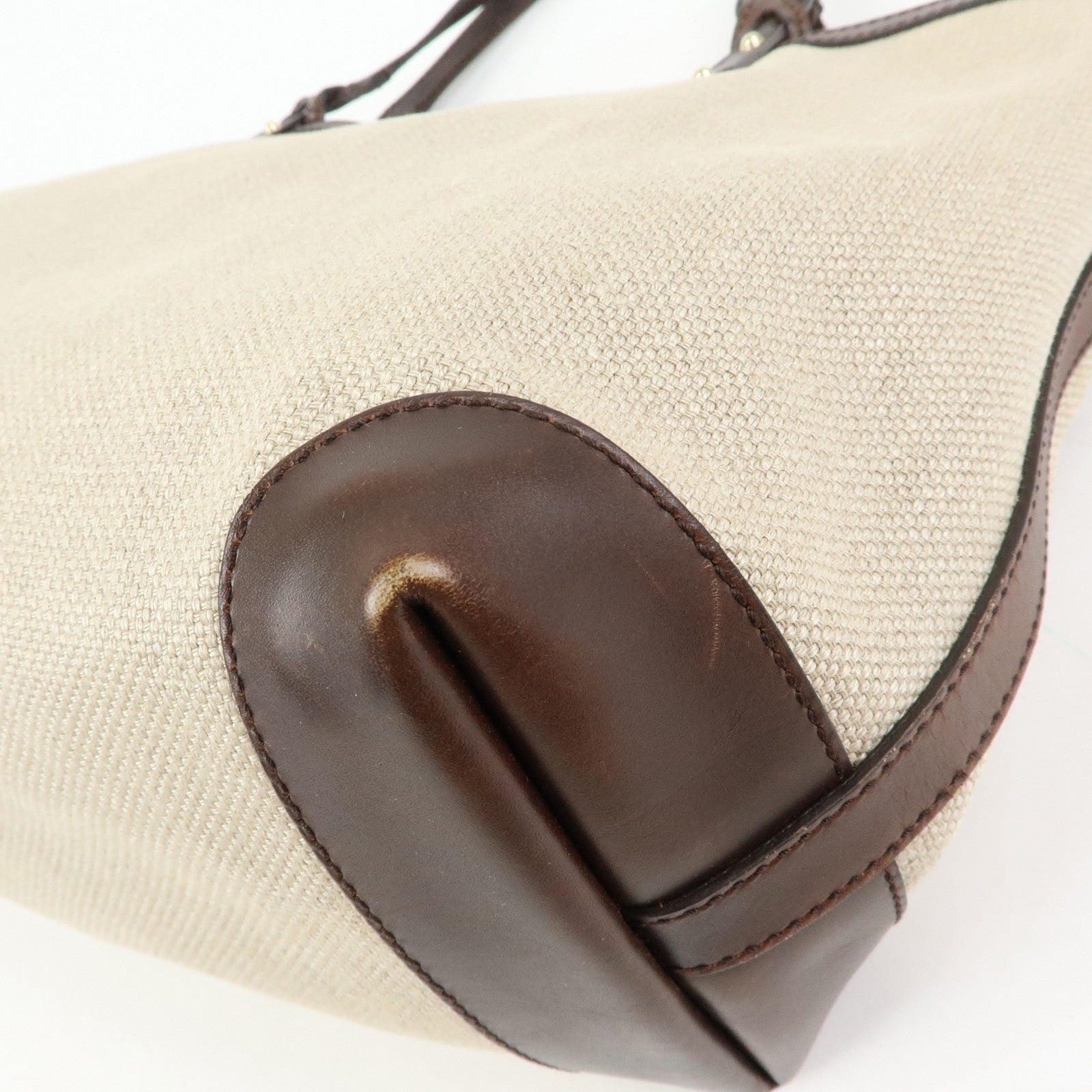 GUCCI Gucci Craft GG Canvas Leather Tote Bag Beige Brown 247209