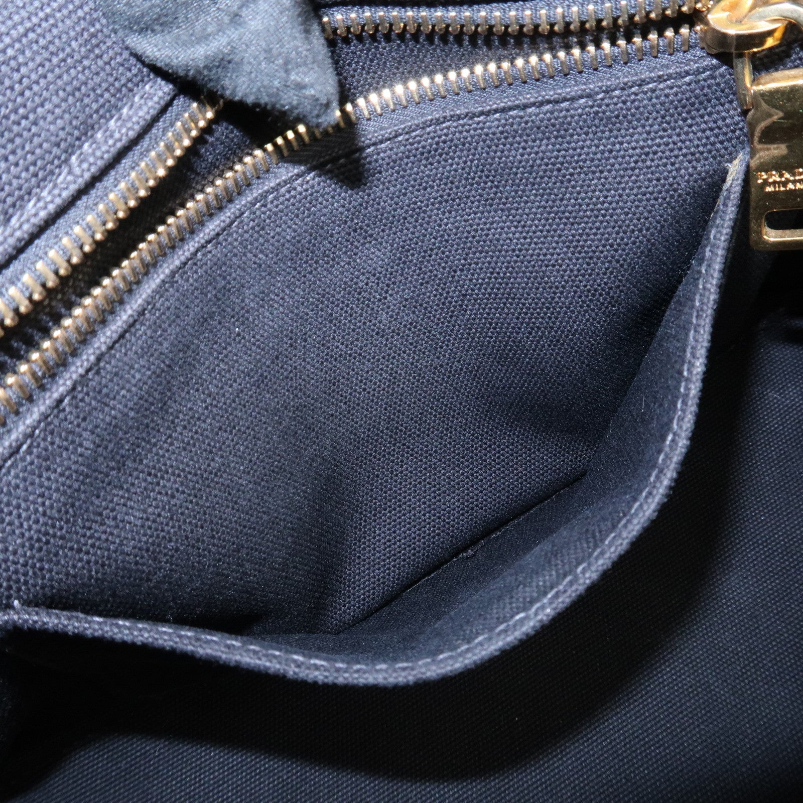 PRADA Canapa Mini Canvas 2Way Hand Bag Tote Bag Black 1BG439 Used