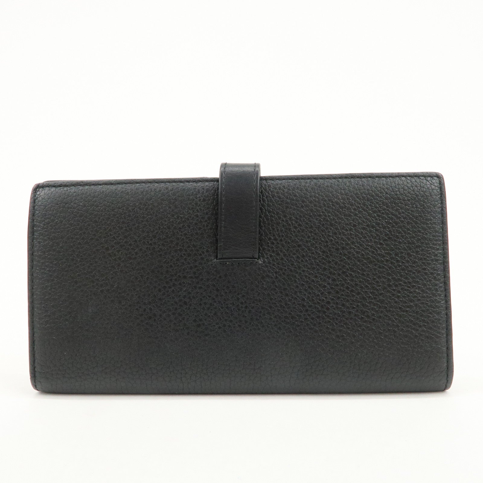 LOEWE Logo Leather Bi-fold Long Wallet Black 062047