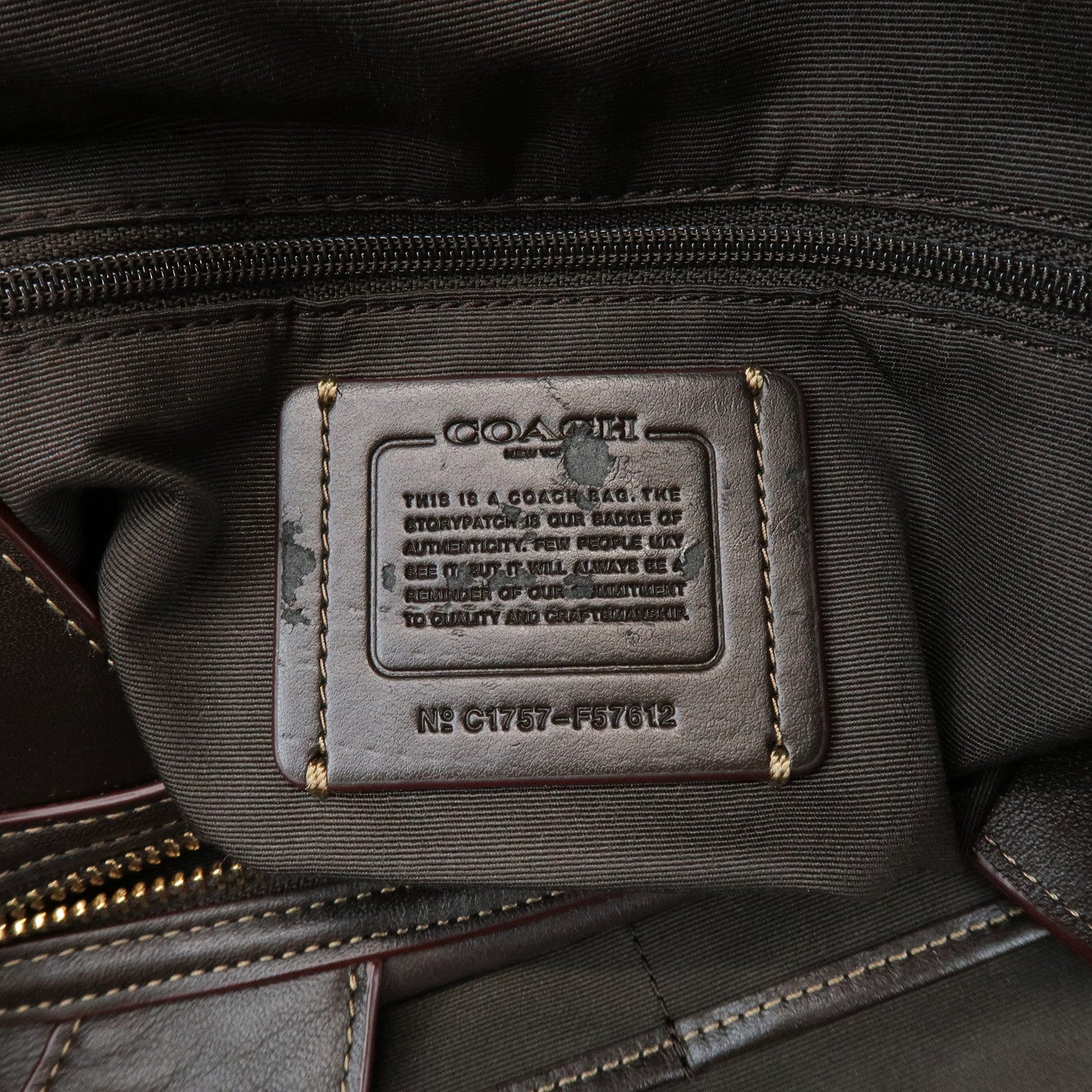 COACH Signature Logo Canvas Leather Shoulder Bag Hand Bag Brown