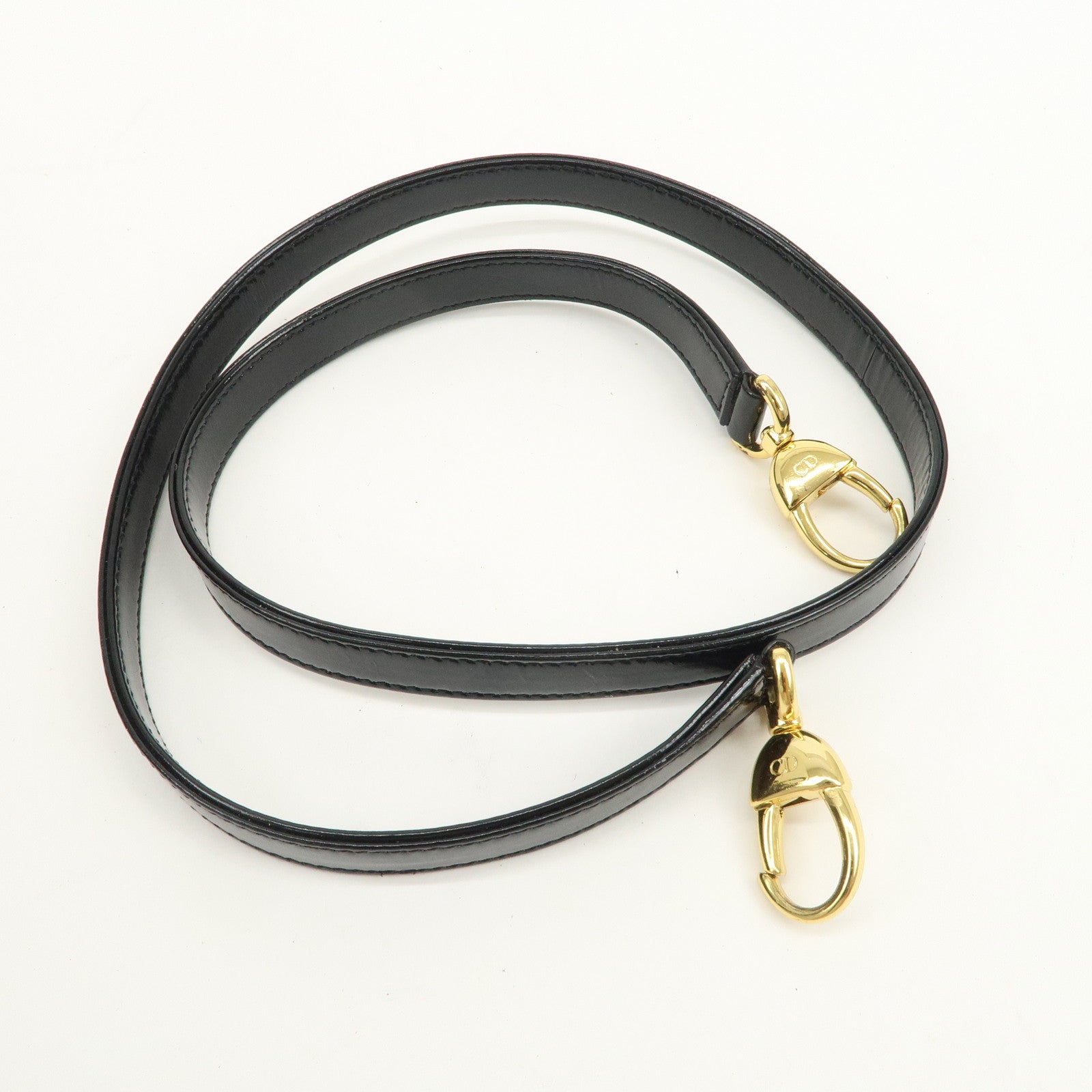 Christian Dior Lady Dior Cannage Patent Leather 2Way Hand Bag Black