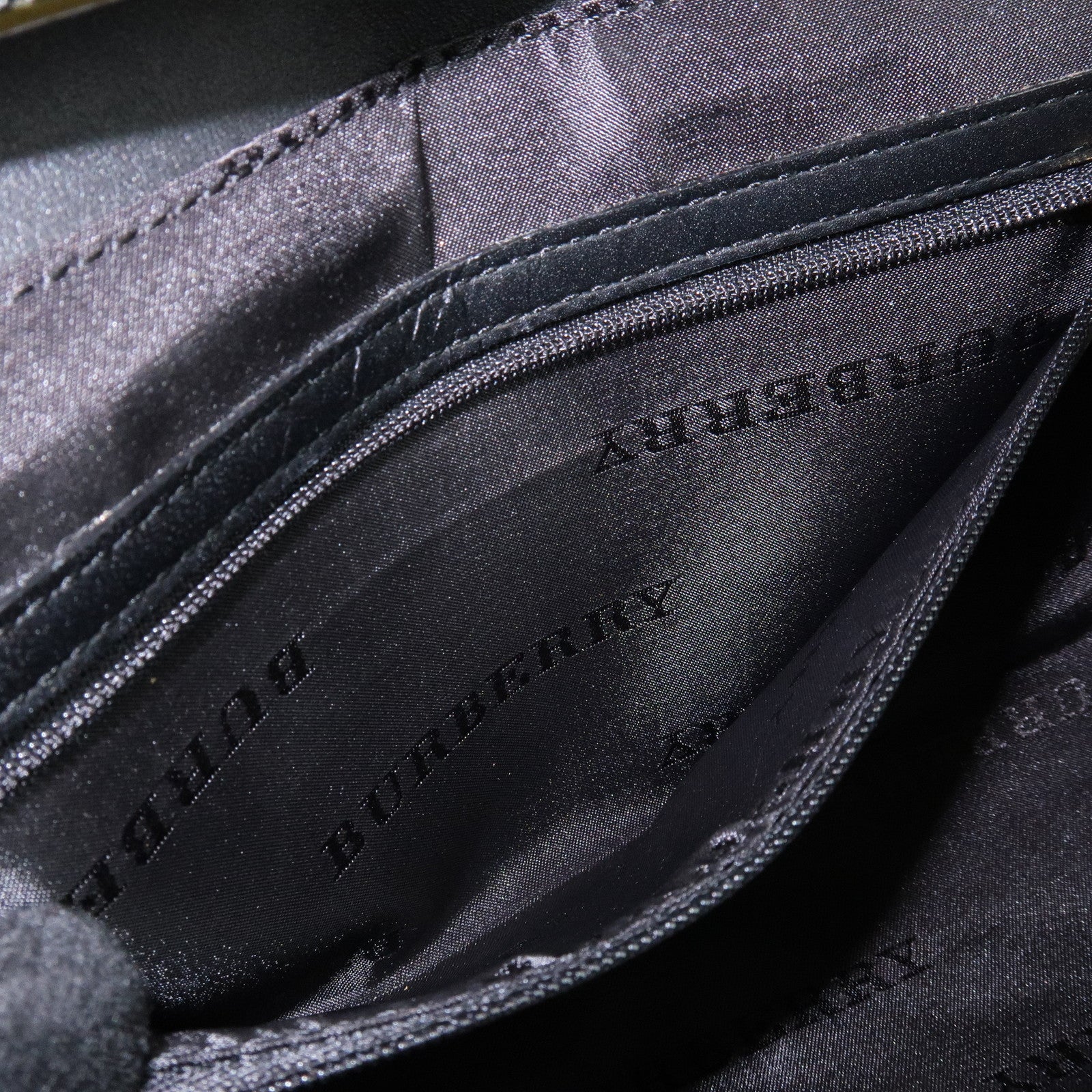 BURBERRY Tweed Patent Leather Suede Shoulder Bag Plaid Beige Black