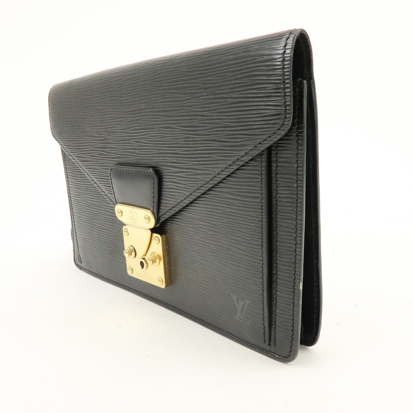 Louis Vuitton Epi Sellier Dragonne Clutch Bag Noir Black M52612