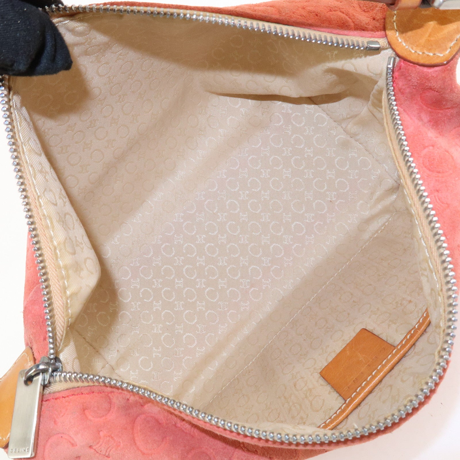 CELINE C Macadam Suede Shoulder Bag Hand Bag Red