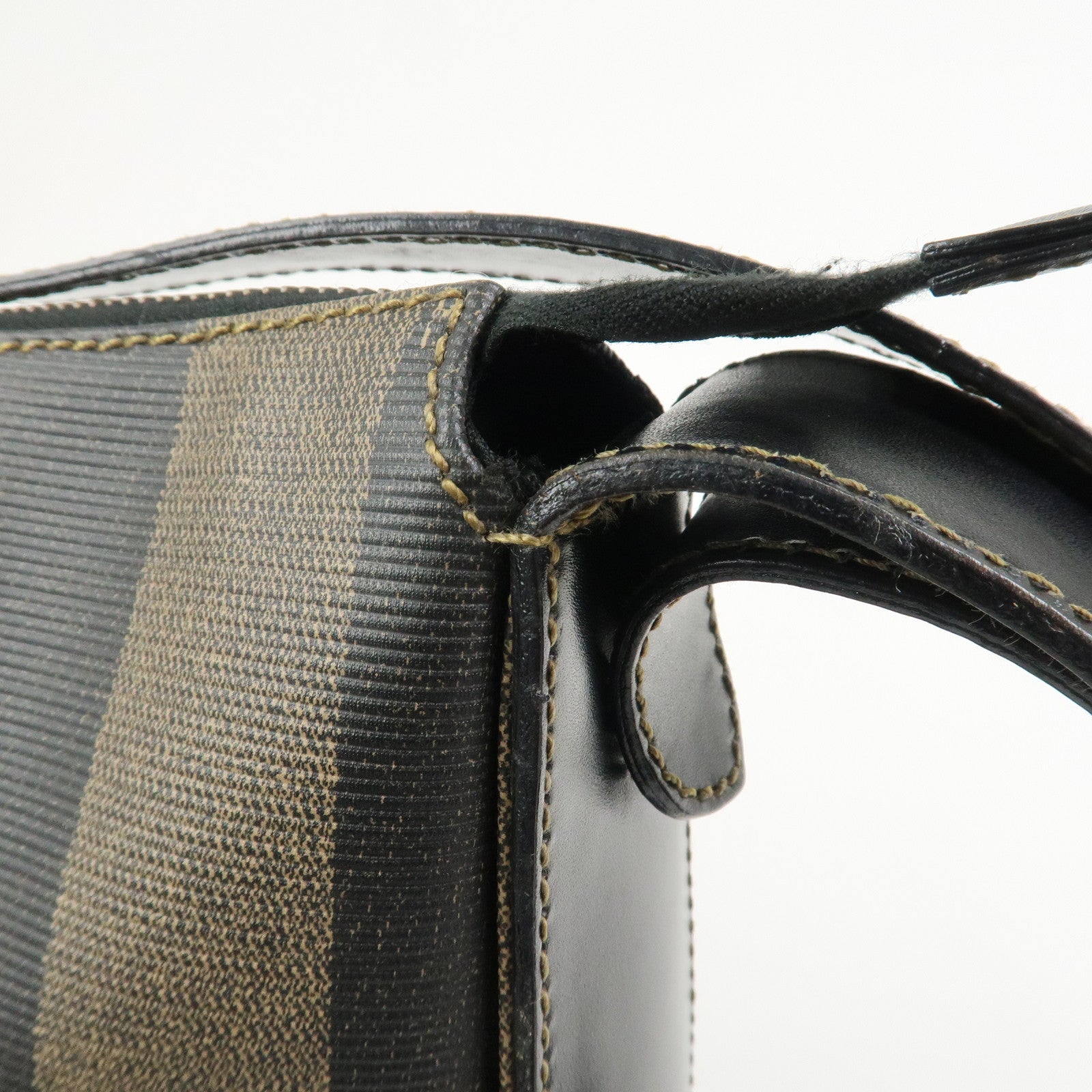 FENDI Pequin PVC Shoulder Bag Crossbody Bag Black 211 256510058