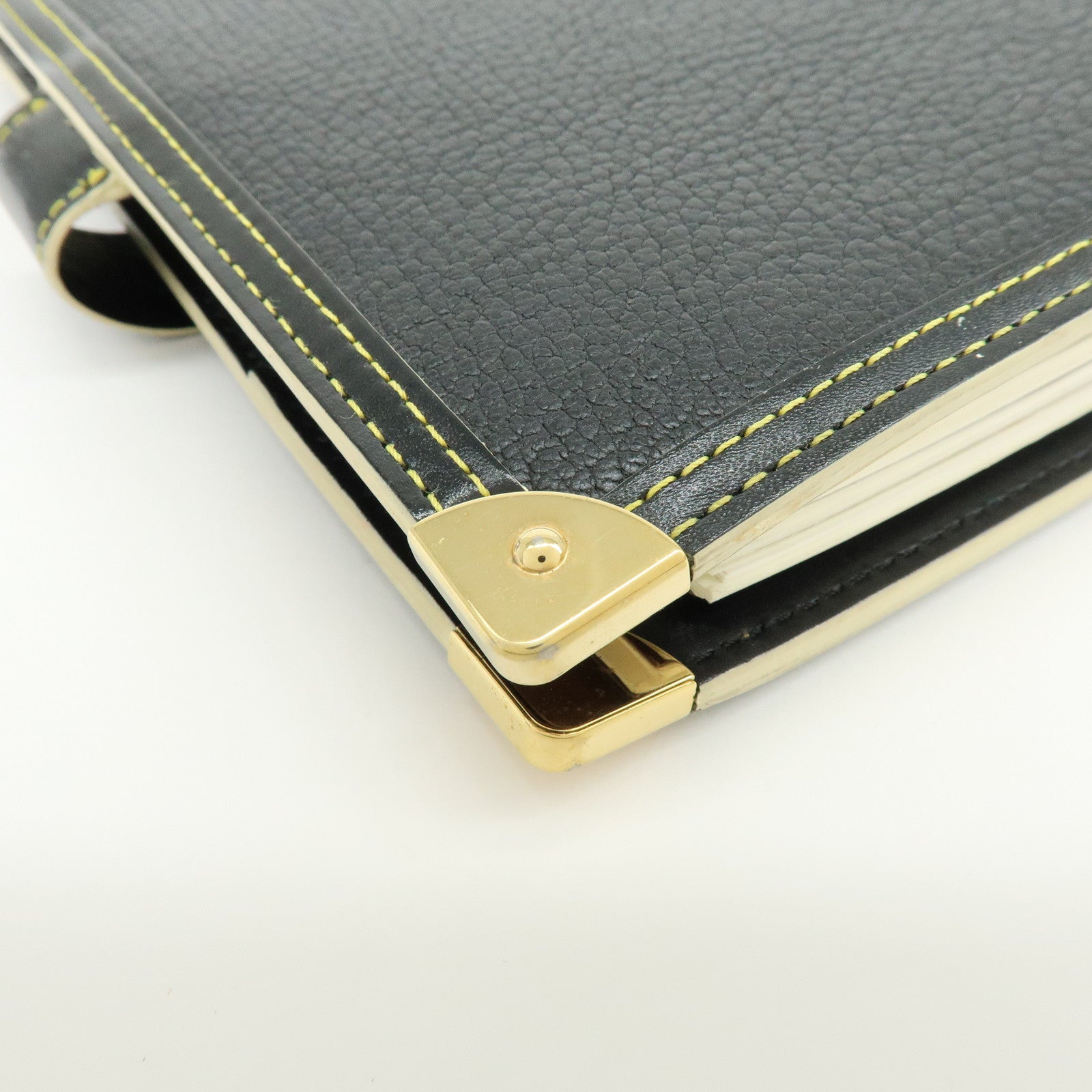 Louis Vuitton Suhari Leather Agenda MM Planner Cover Noir R20884