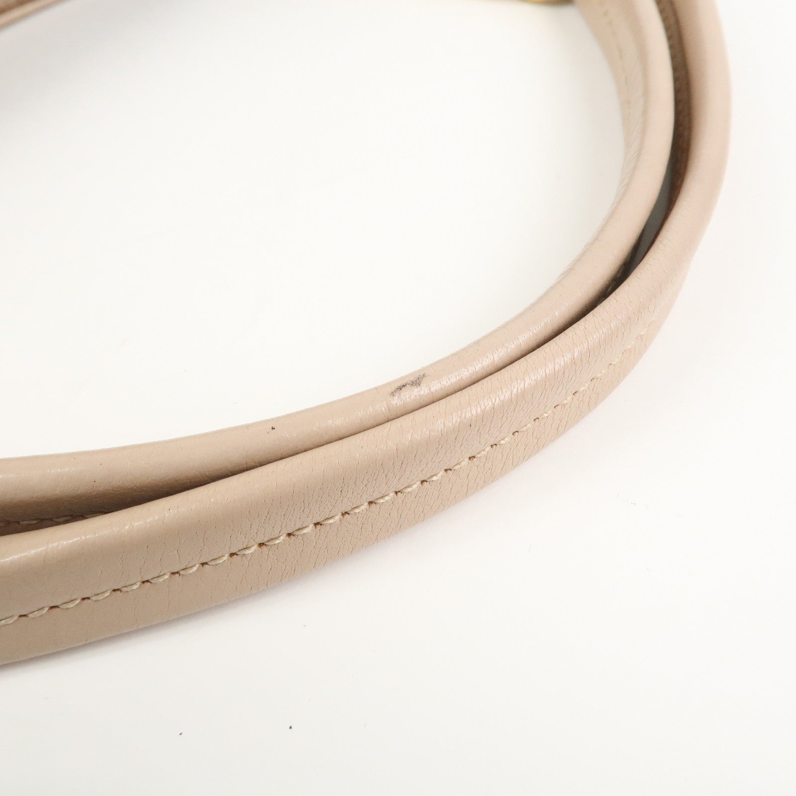 Ferragamo Leather Shoulder Bag Hand Bag Pink Beige Gold