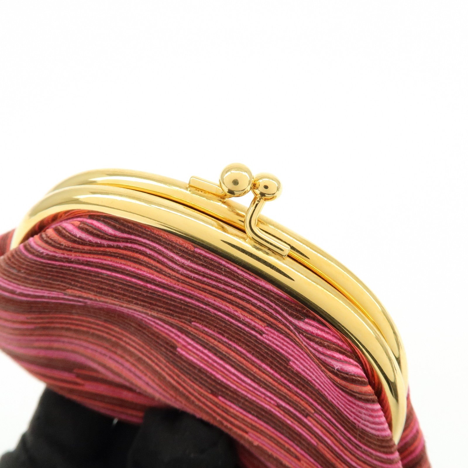 HERMES Vibrato Emile Kiss Lock Coin Case Coin Purse Purple