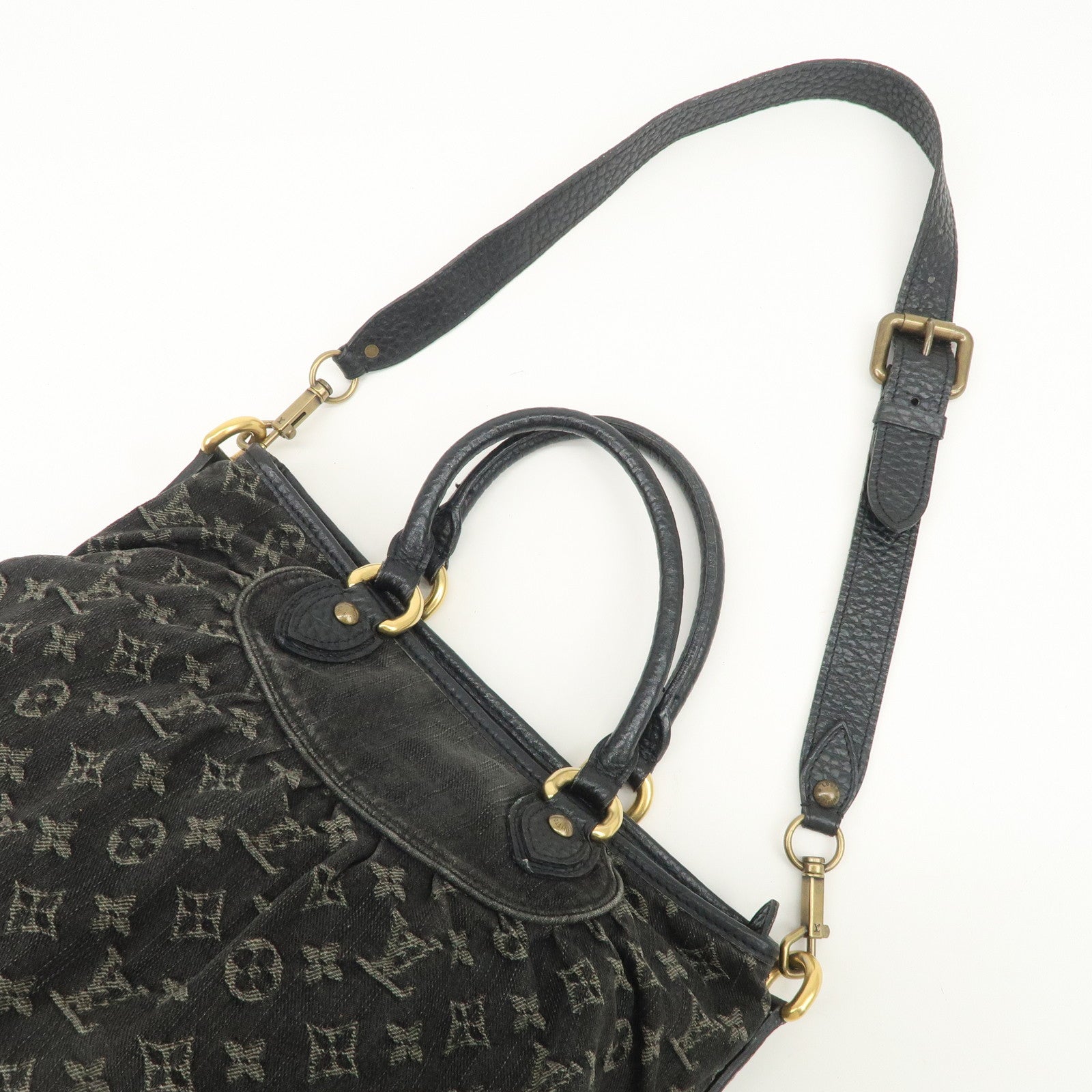 Louis Vuitton Monogram Denim Neo Cabby MM 2Way Bag Noir M95351