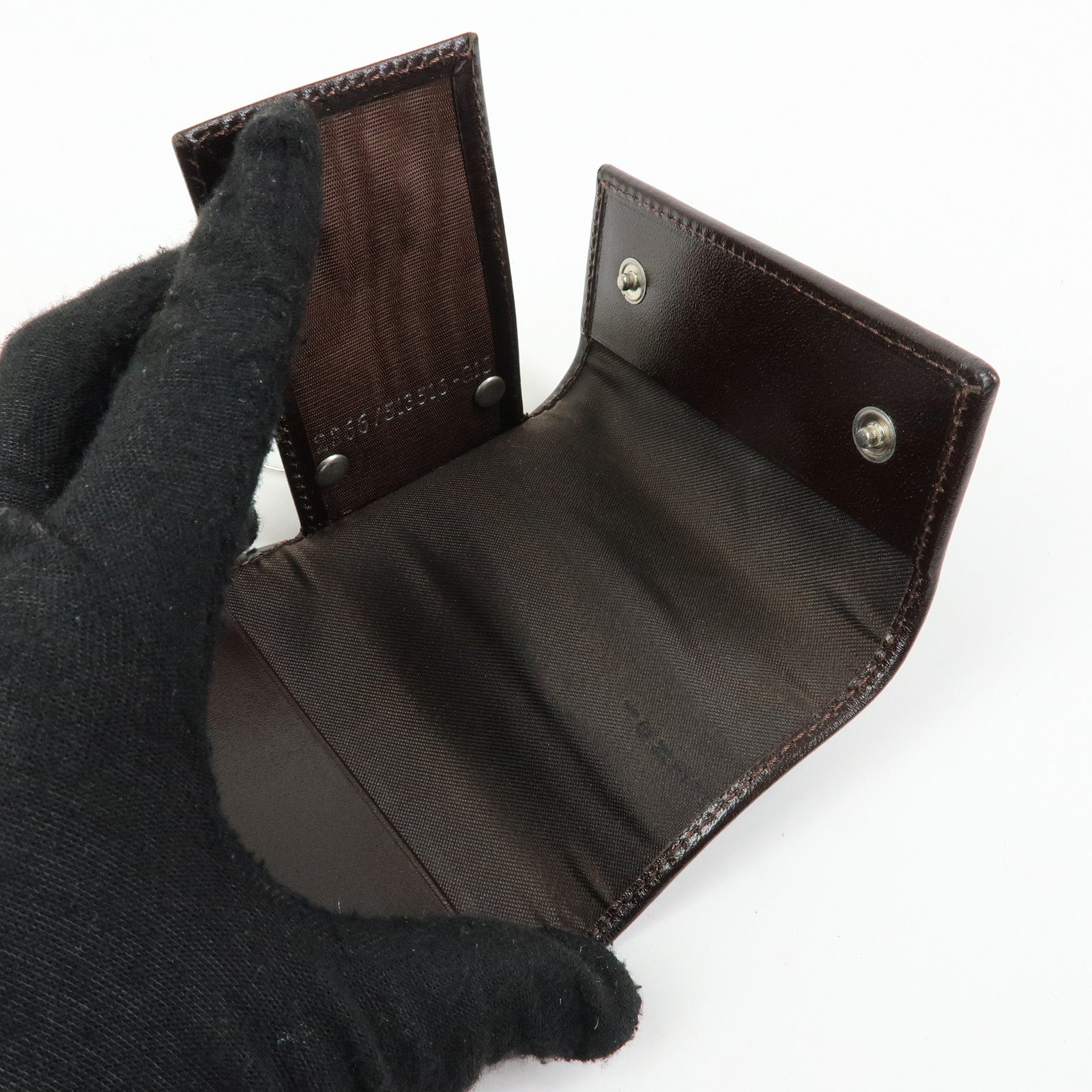 FENDI Zucca Canvas Leather 6 Rings Key Case Brown Black 513516