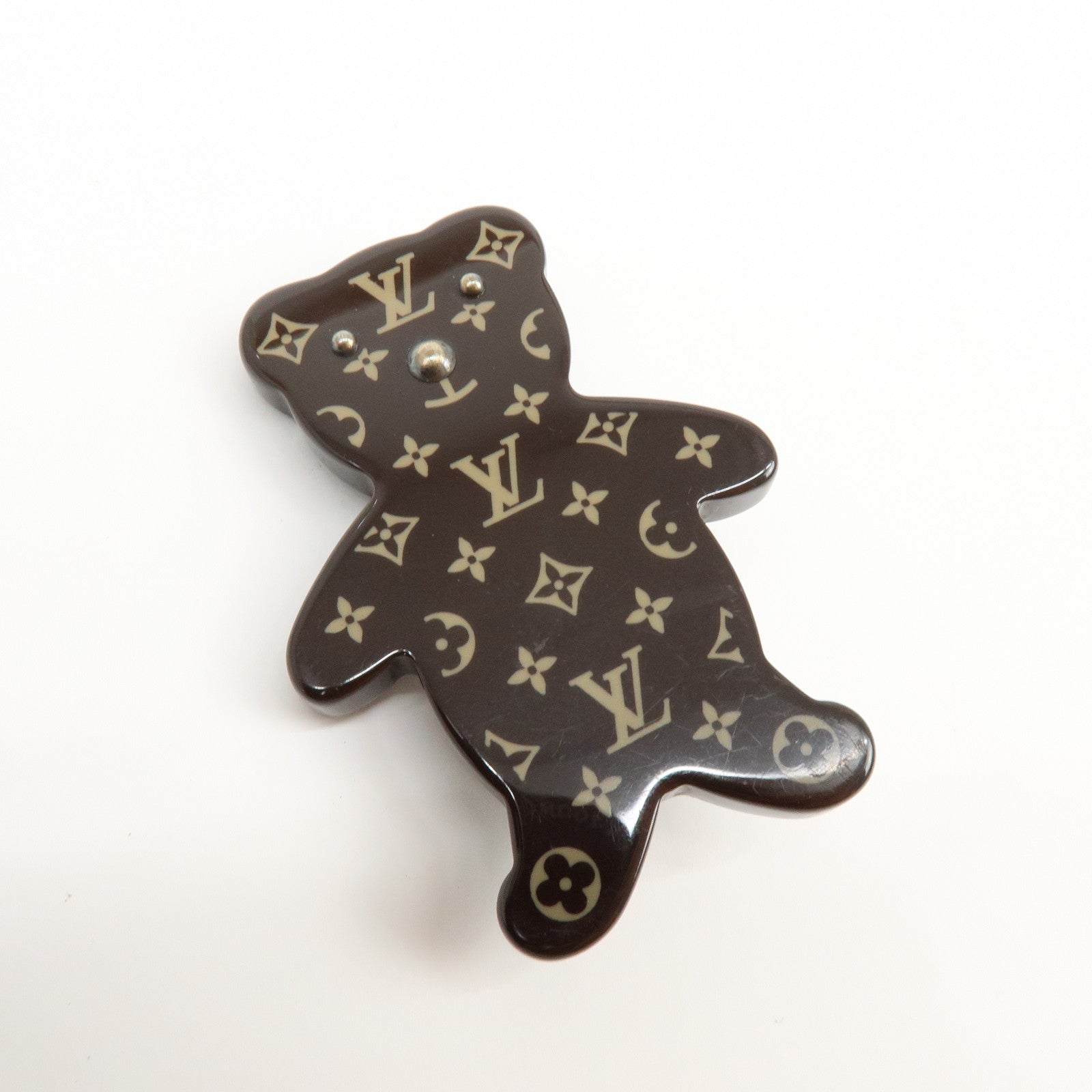 Louis Vuitton Monogram Damier Plastic Brooch Teddy Bear M64939