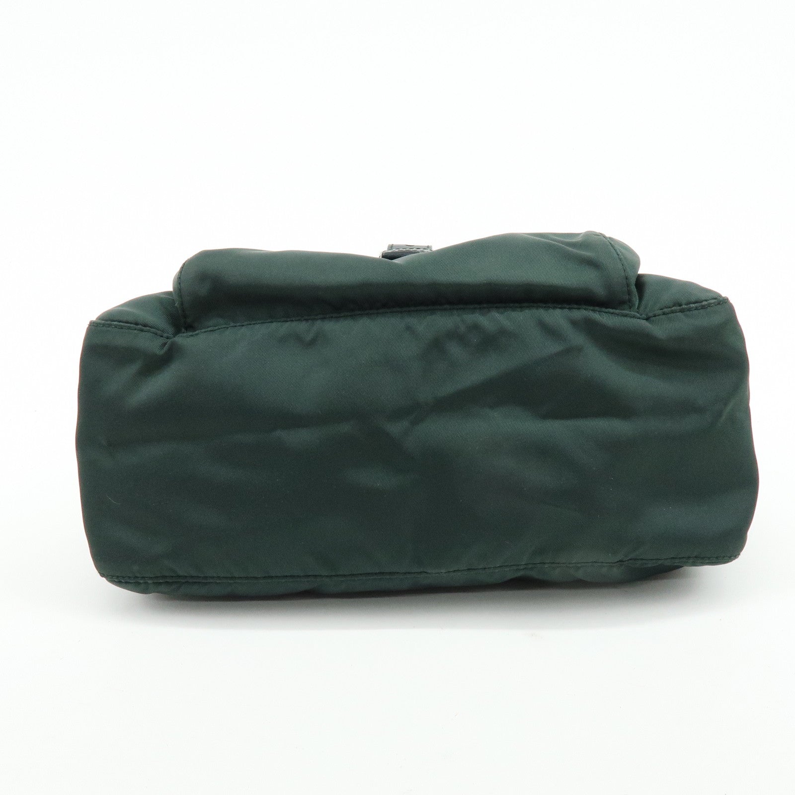 PRADA Triangle Logo Nylon Leather Shoulder Crossbody Bag Dark Brown