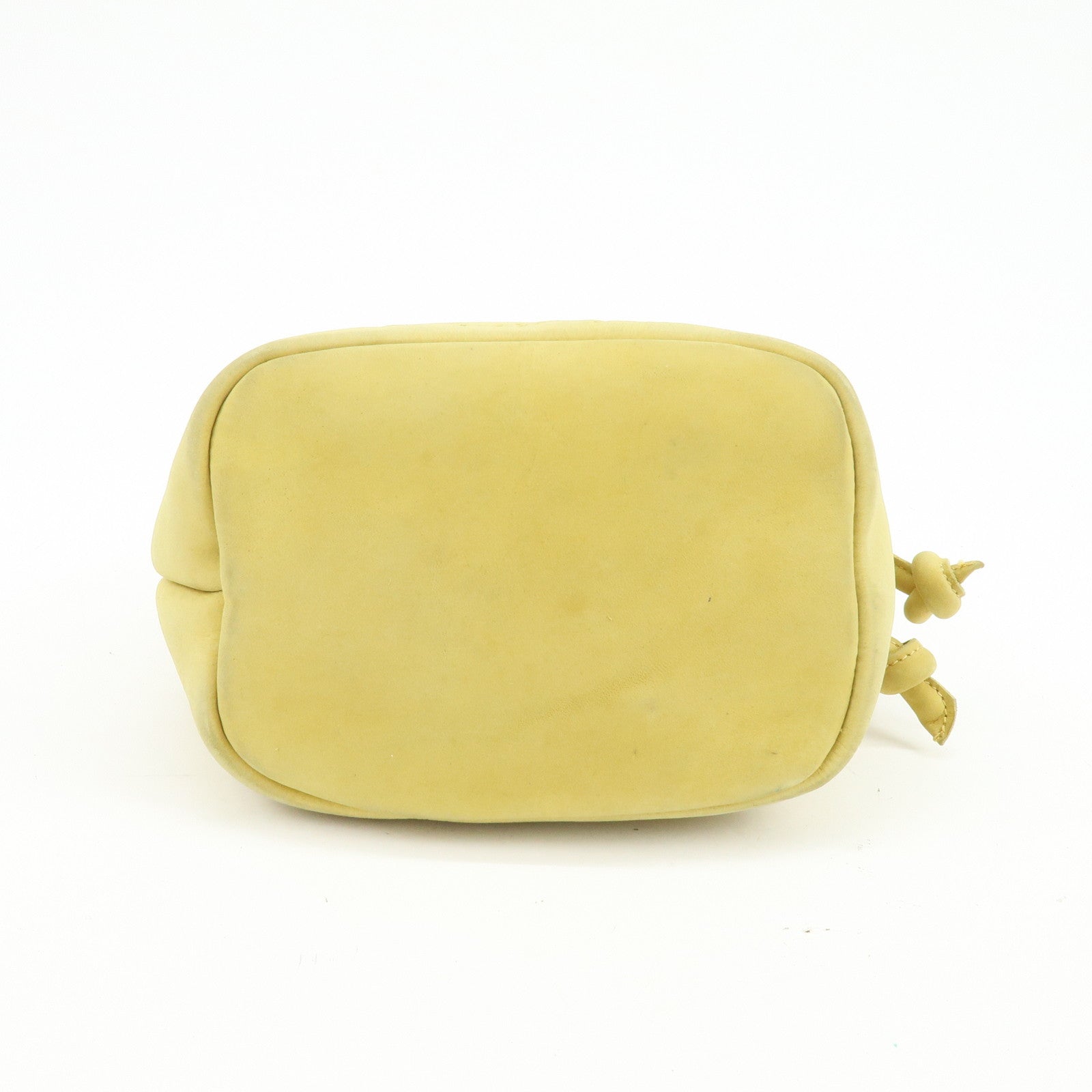 Ferragamo Suede Small Drawstring Hand Bag Yellow
