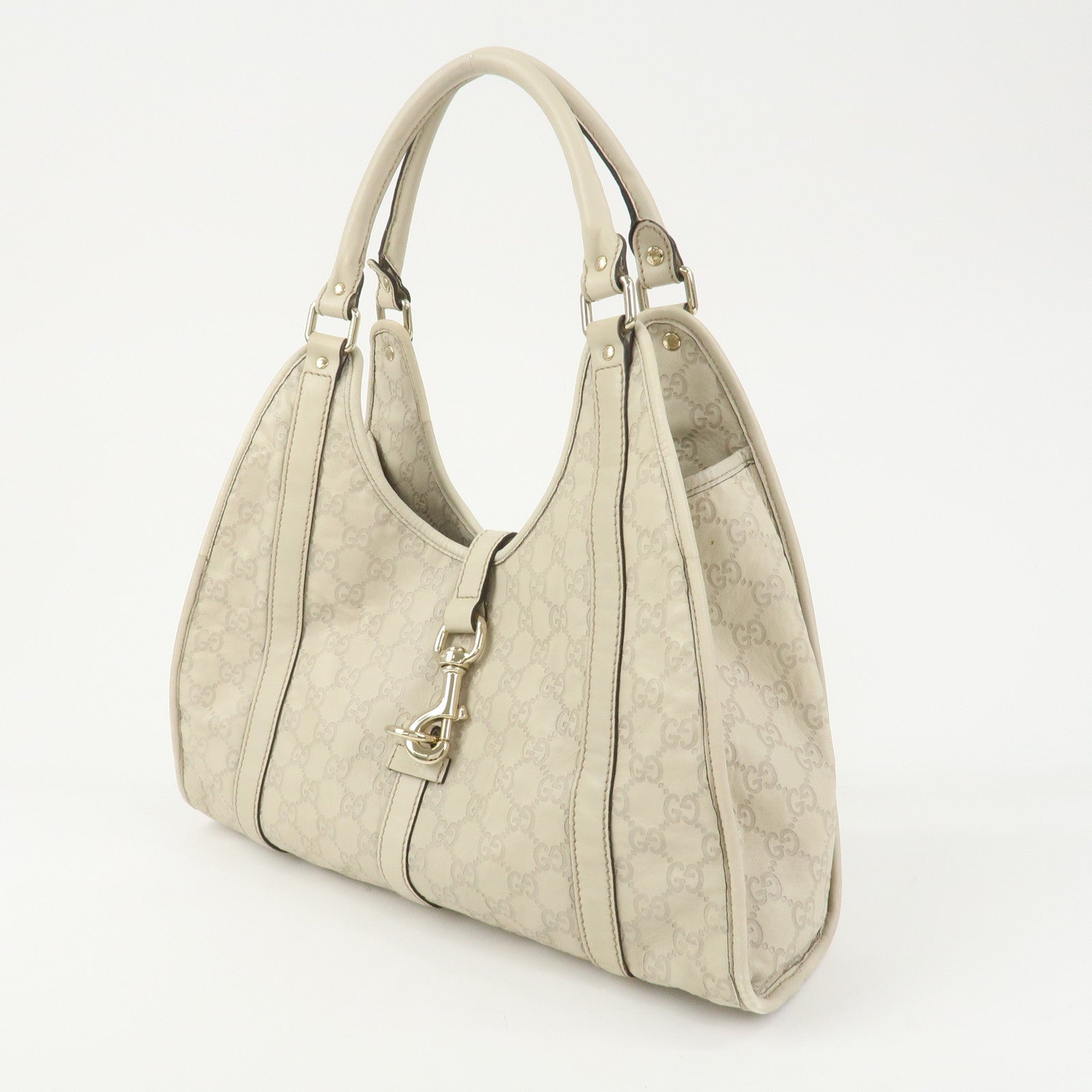 GUCCI Guccissima Leather Shoulder Bag Hand Bag Ivory 203494