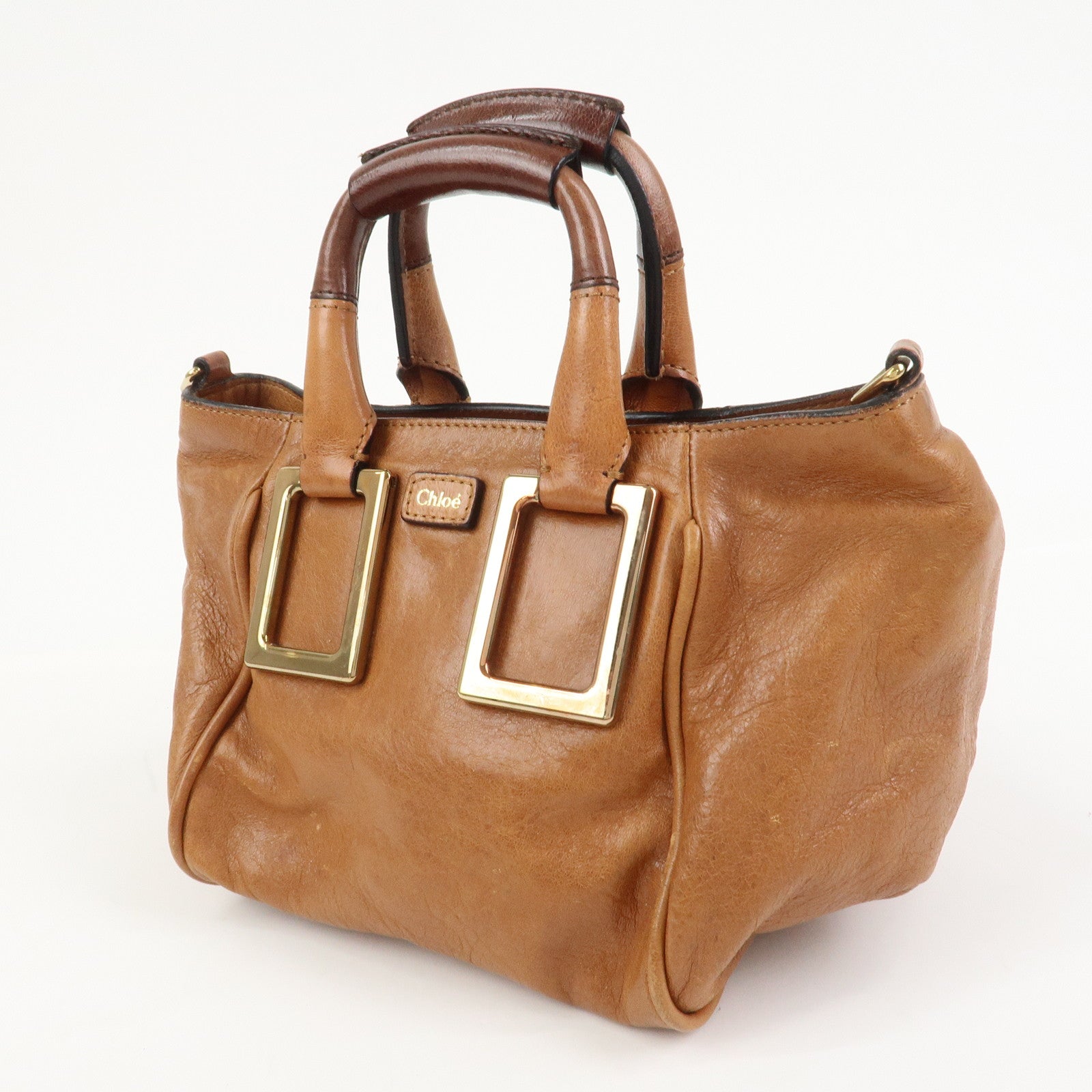 Chloe Ethel Leather 2Way Bag Hand Bag Shoulder Bag Brown