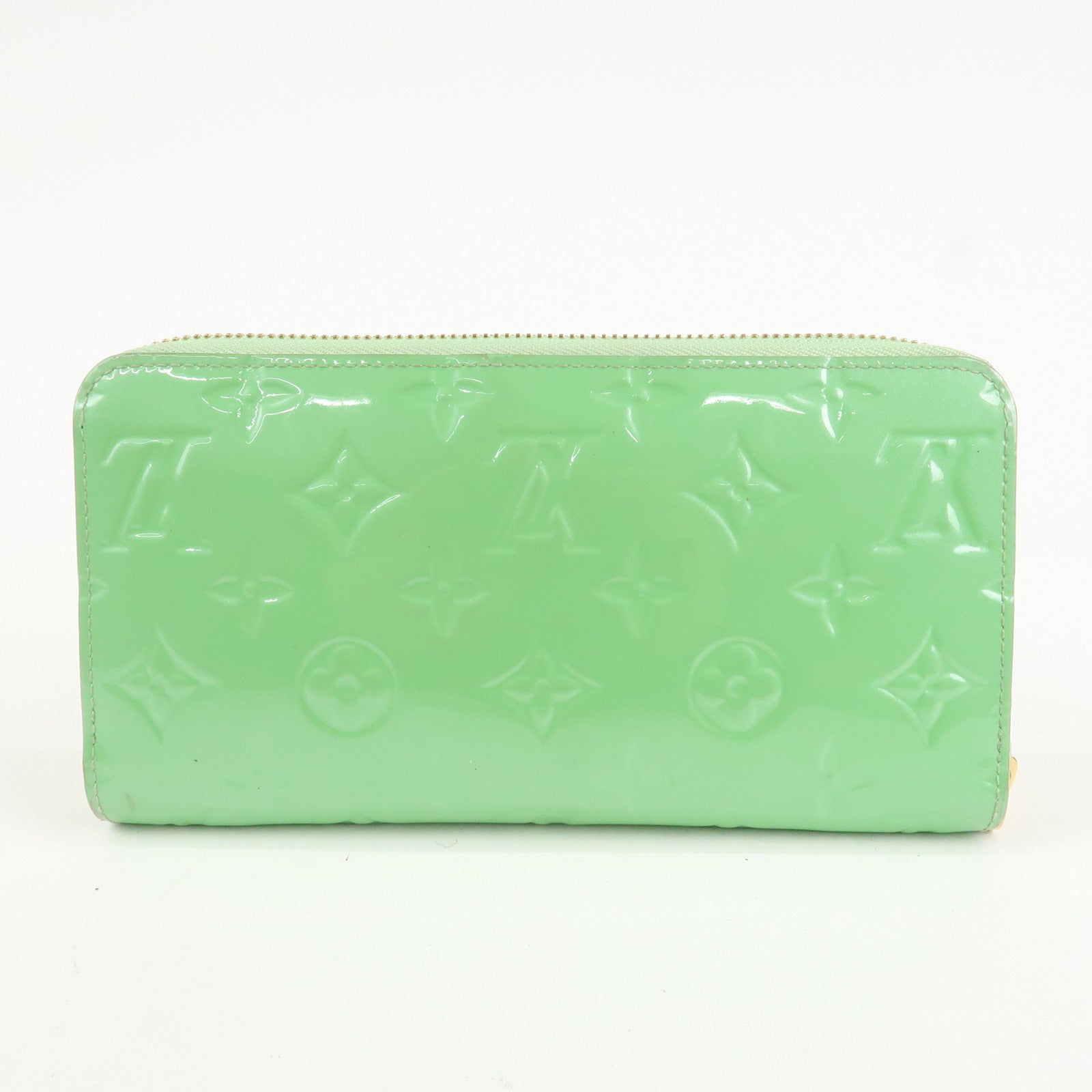Louis Vuitton Monogram Vernis Zippy Wallet Light Green M82065 Used
