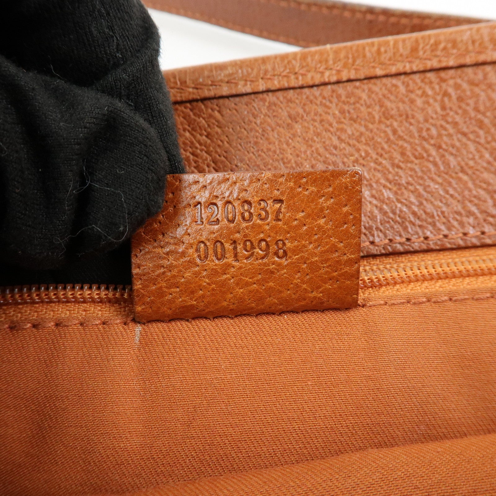 GUCCI GG Canvas Leather Tote Bag Shoulder Bag Beige Camel 120837