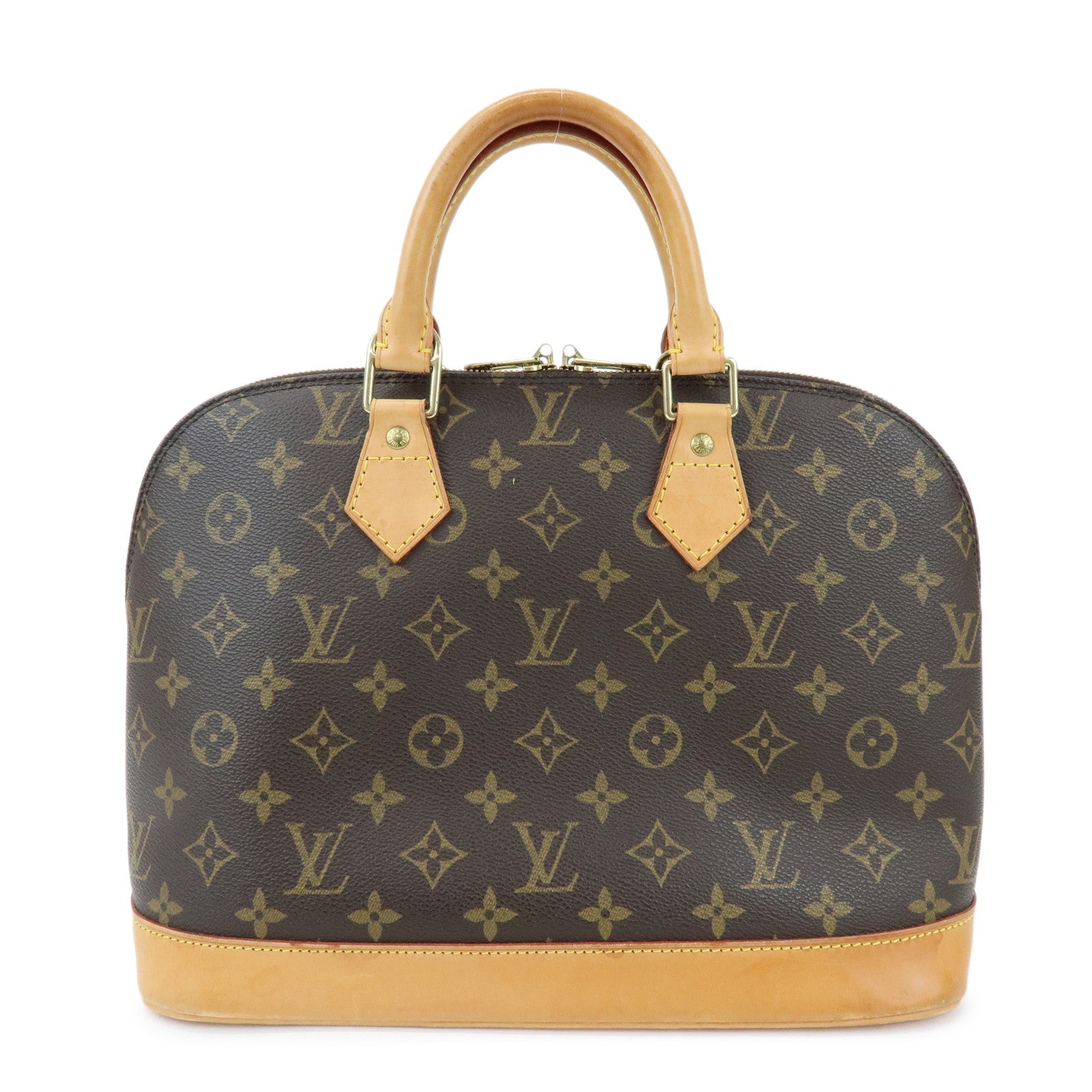 Louis Vuitton Monogram Alma Canvas Leather Hand Bag Brown M51130