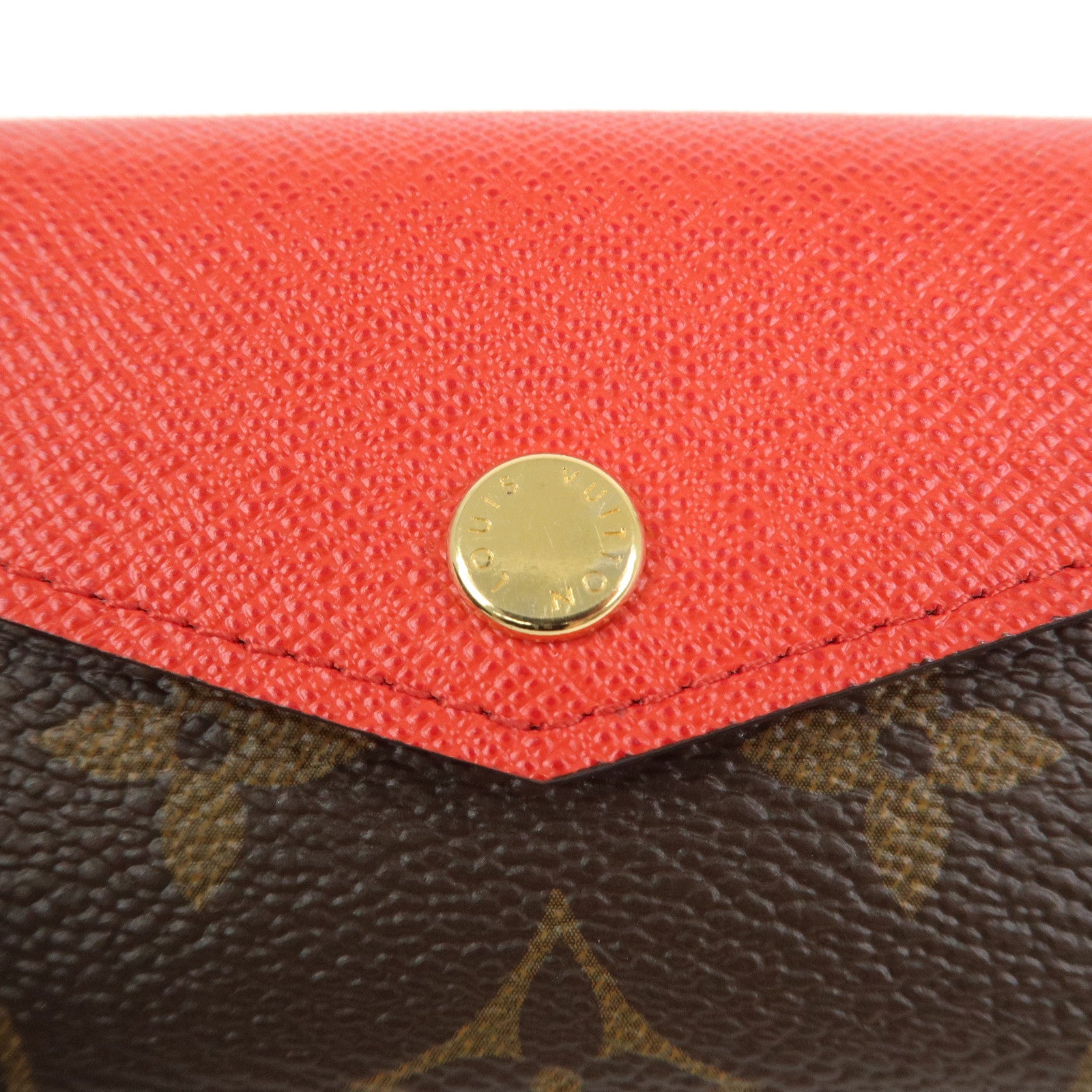 Louis Vuitton Monogram Multicartes Sarah Card Case Brown Red M61274